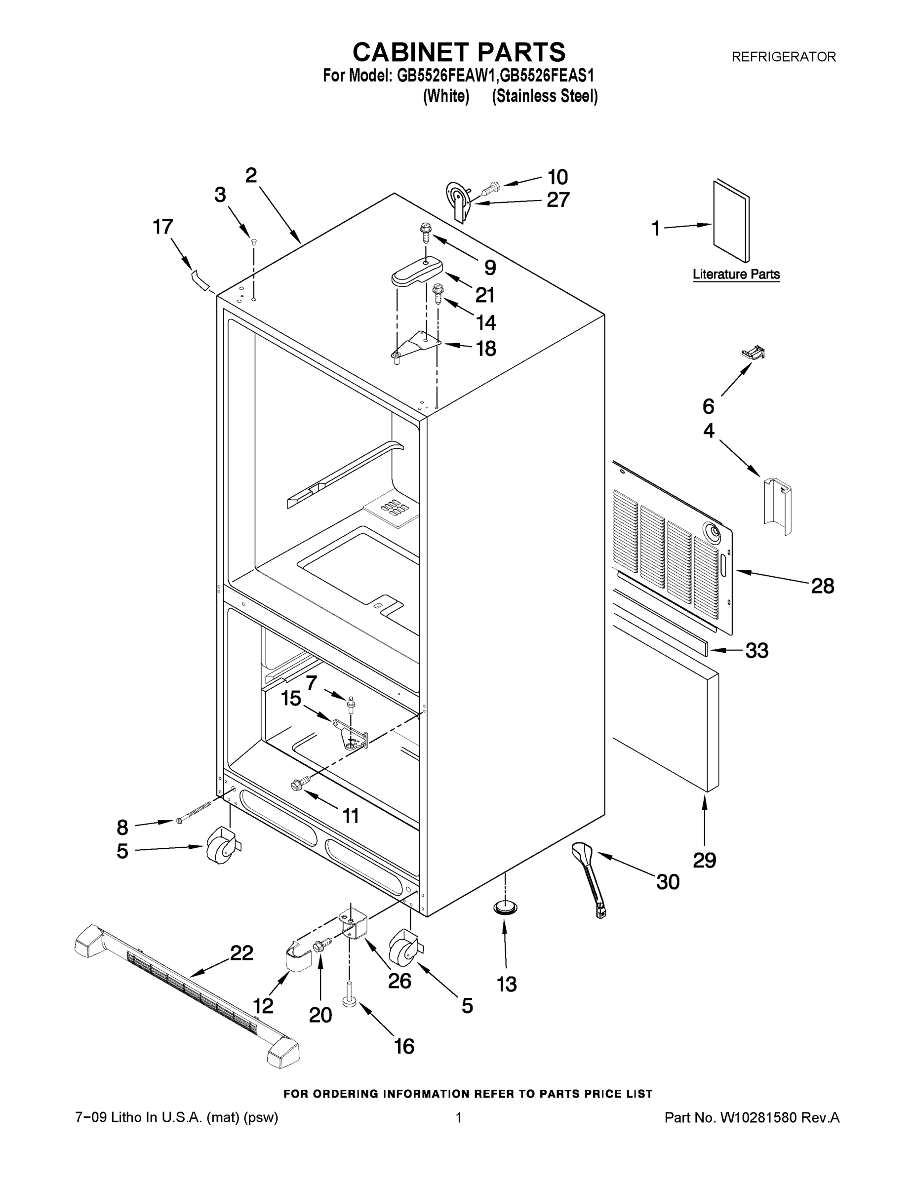 01 - CABINET PARTS