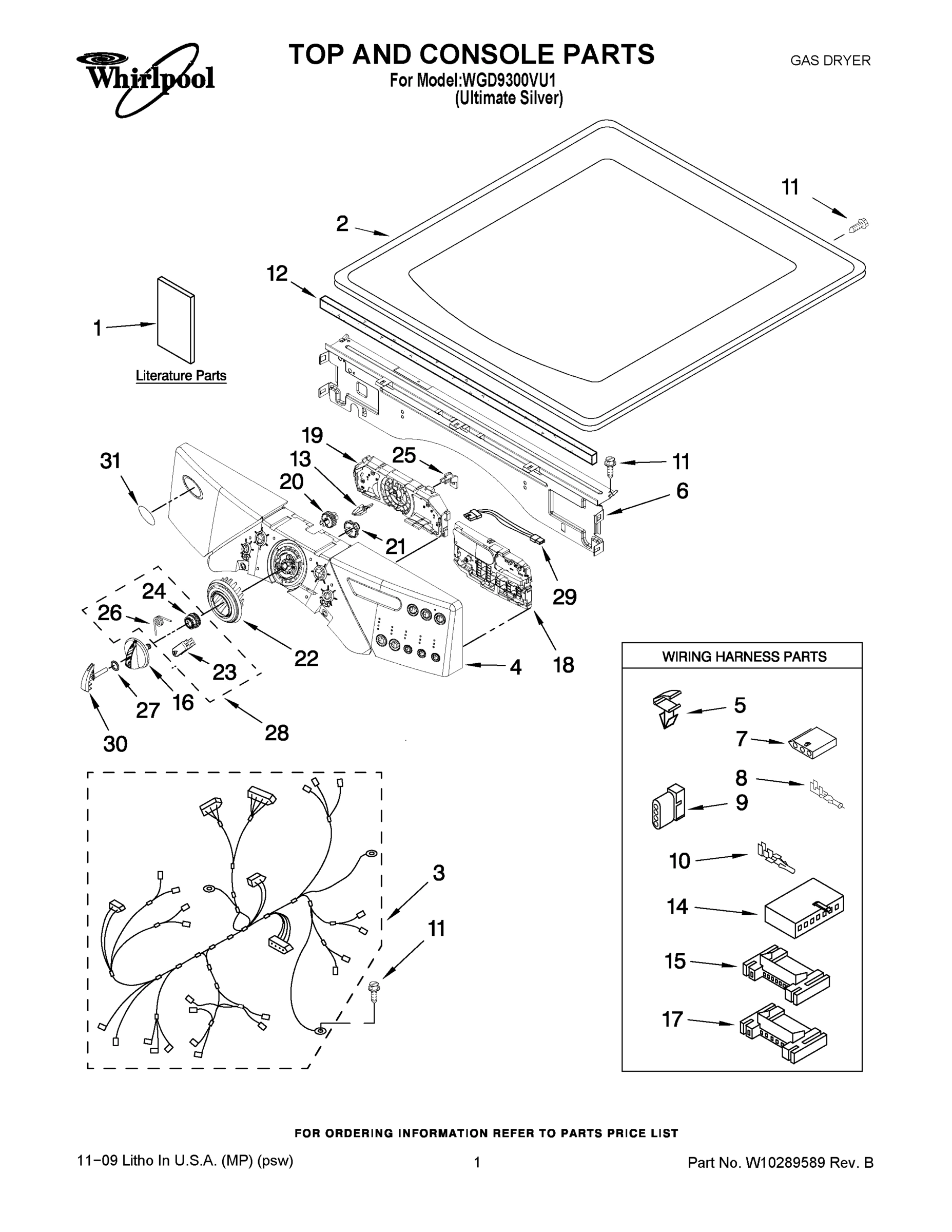 01 - TOP AND CONSOLE PARTS