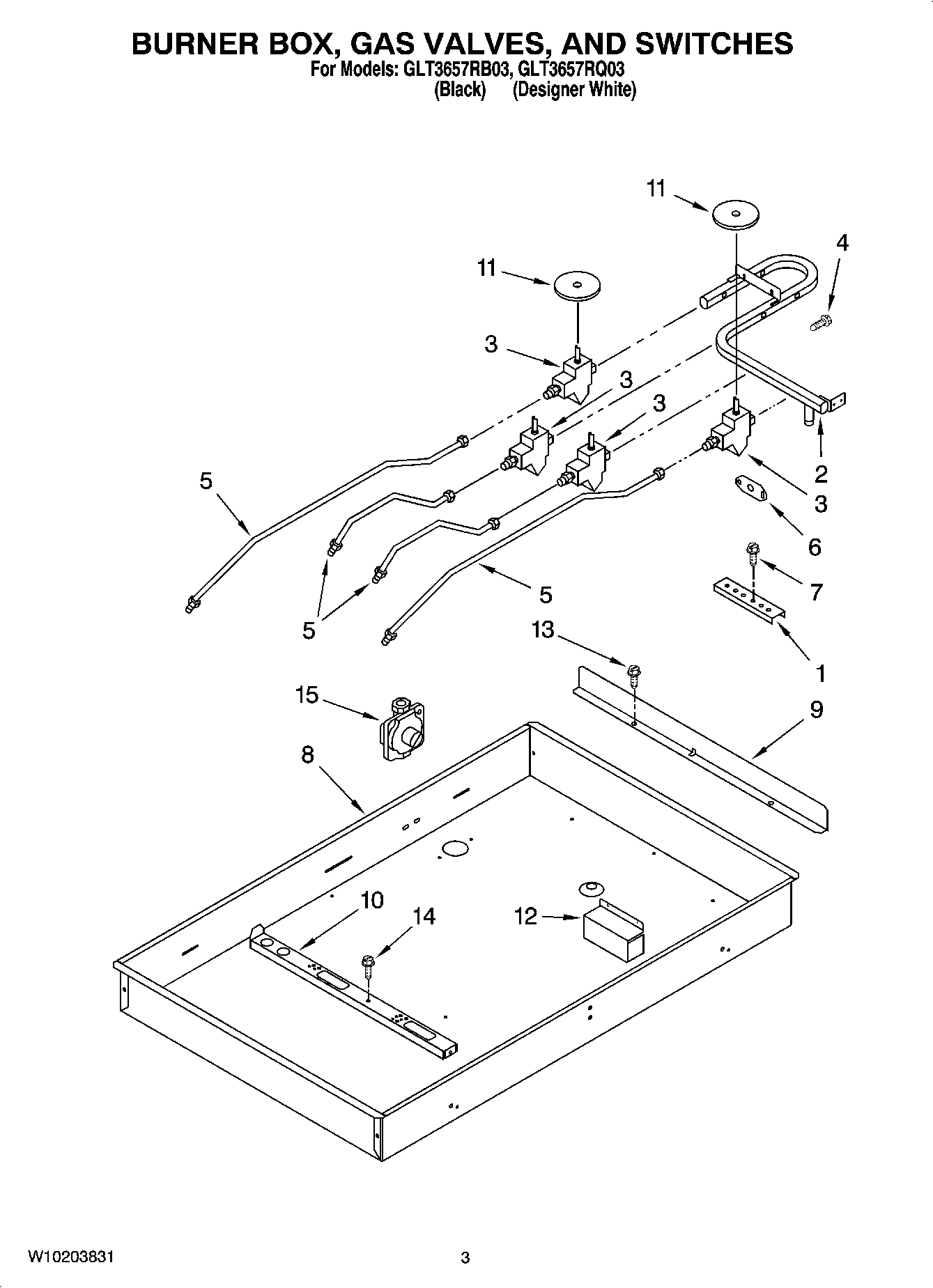 02 - BURNER BOX, GAS VALVES, AND SWITCHES
