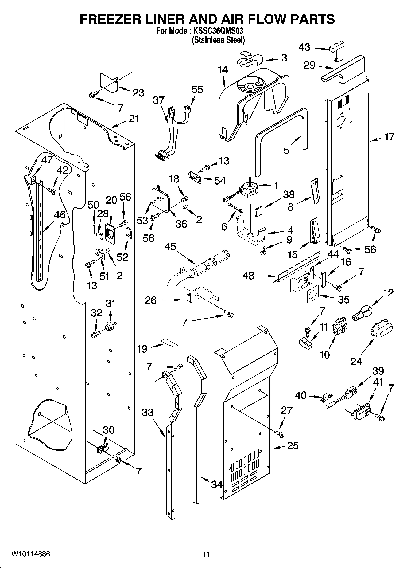 08 - FREEZER LINER AND AIR FLOW PARTS