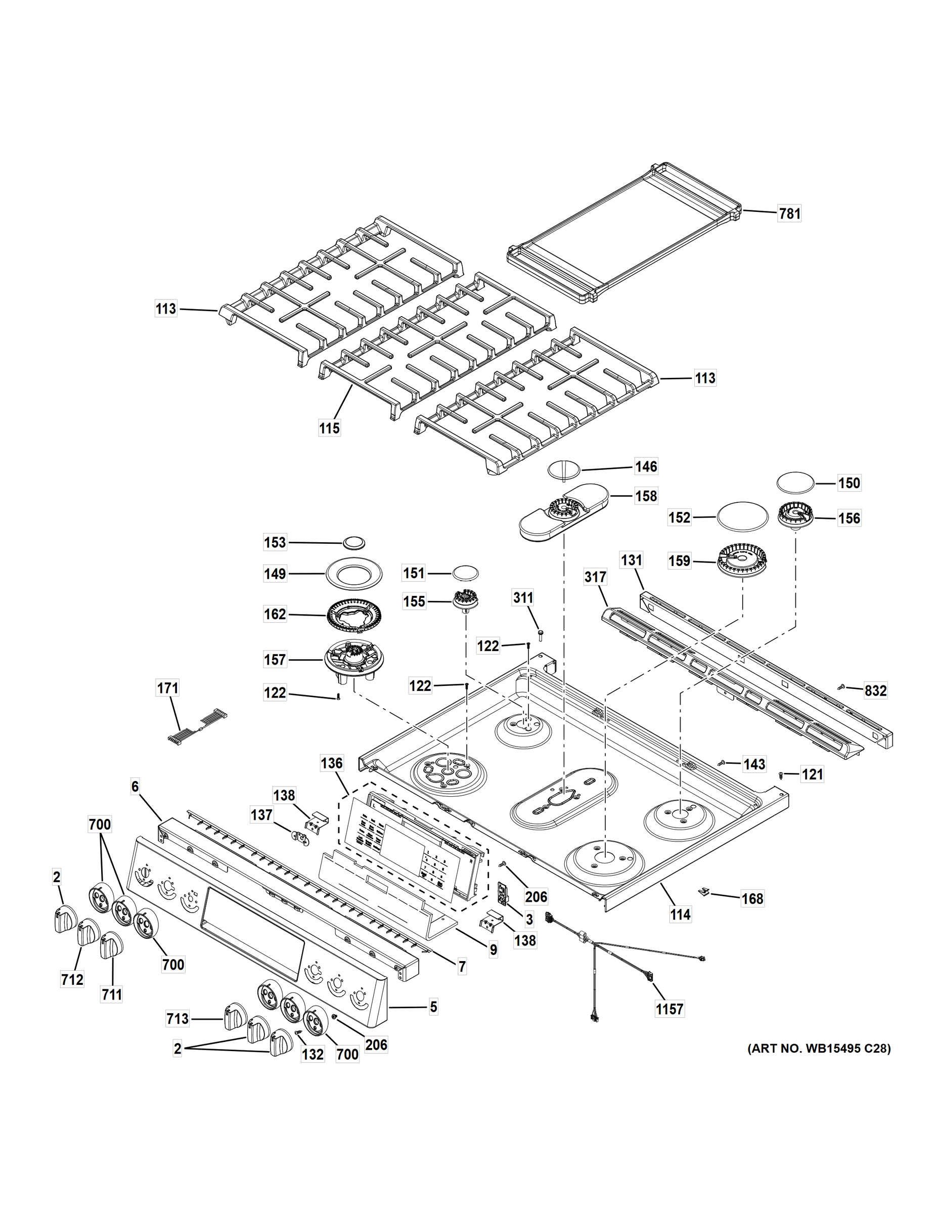 CONTROL PANEL & COOKTOP