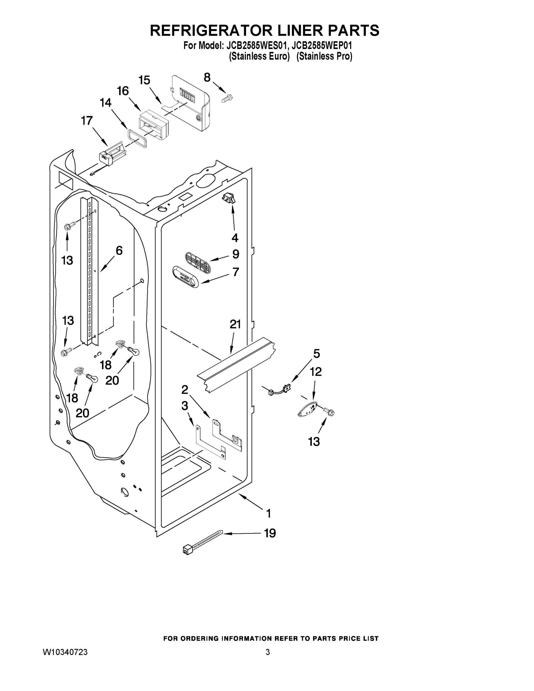 02 - REFRIGERATOR LINER PARTS