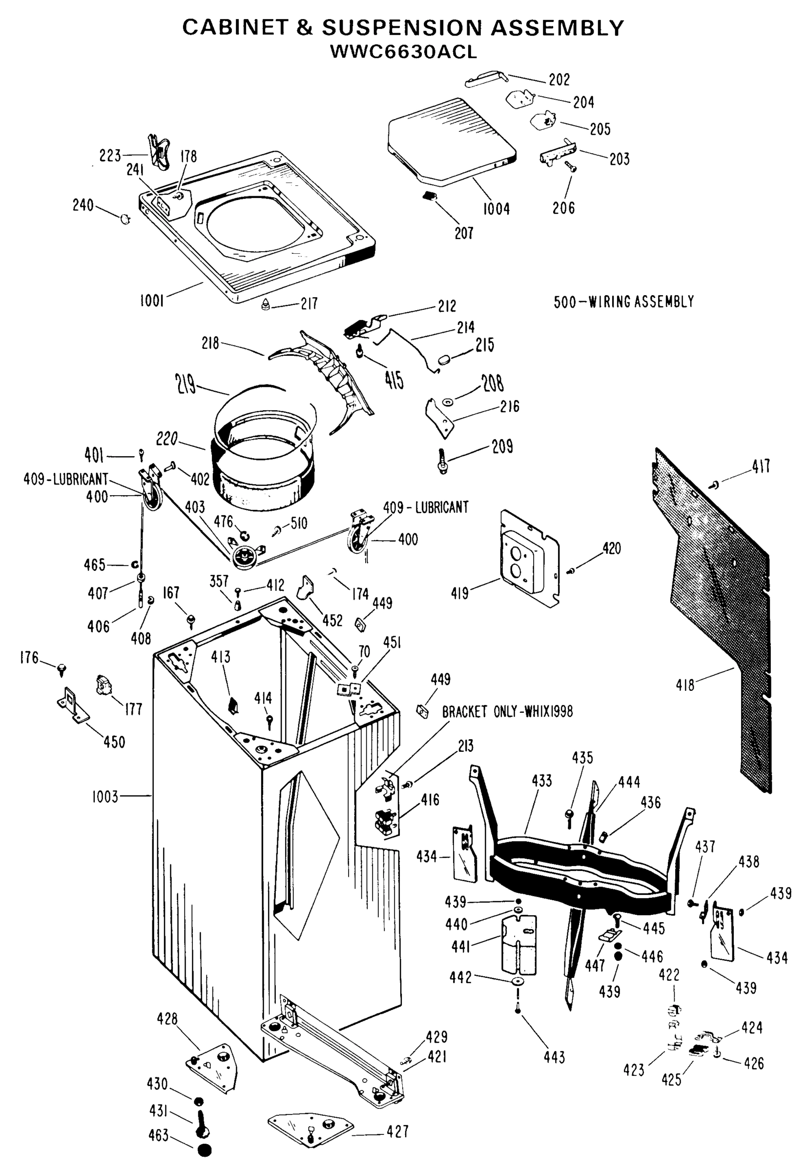 CABINET & SUSPENSION ASSEMBLY