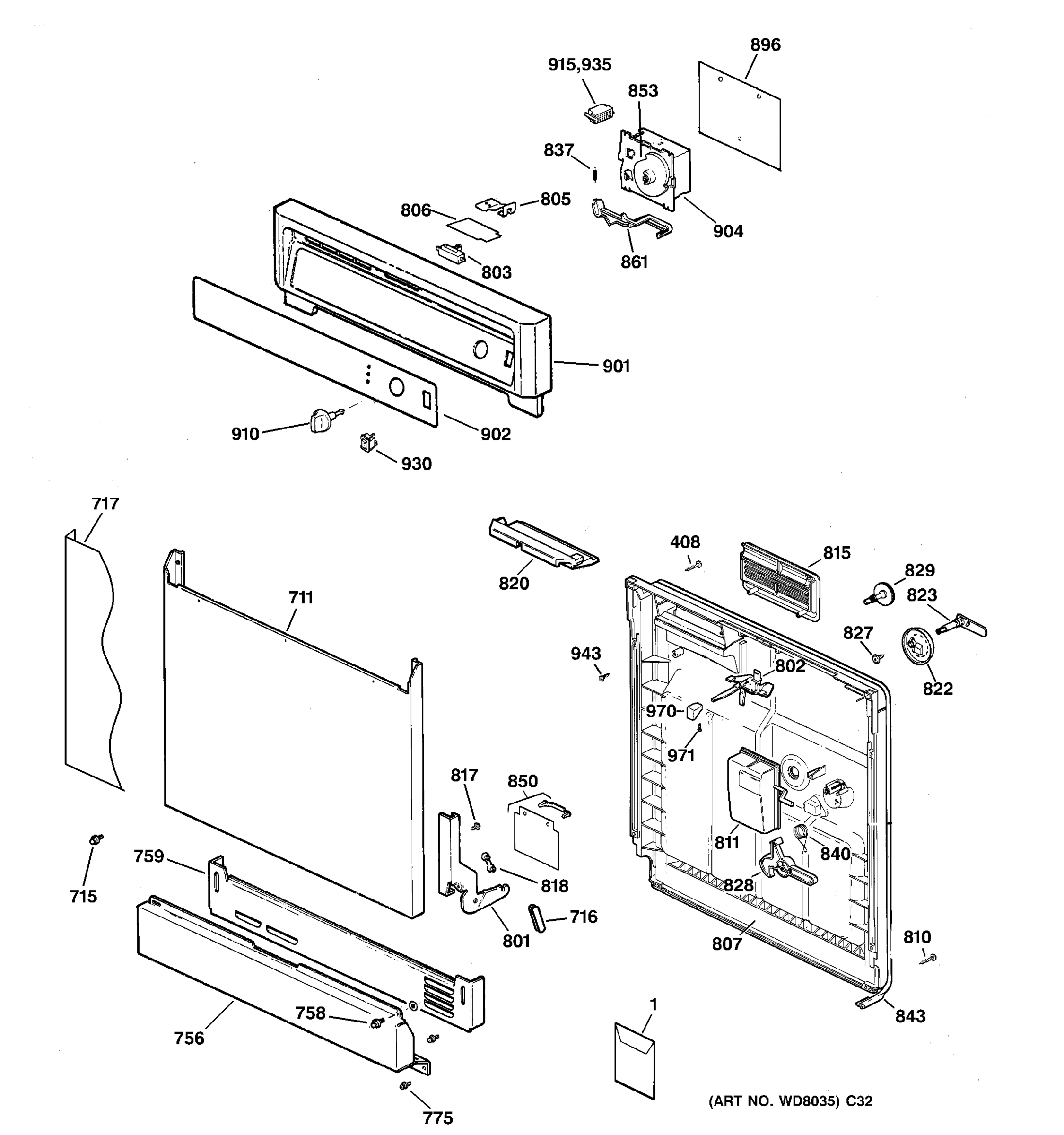 ESCUTCHEON & DOOR ASSEMBLY