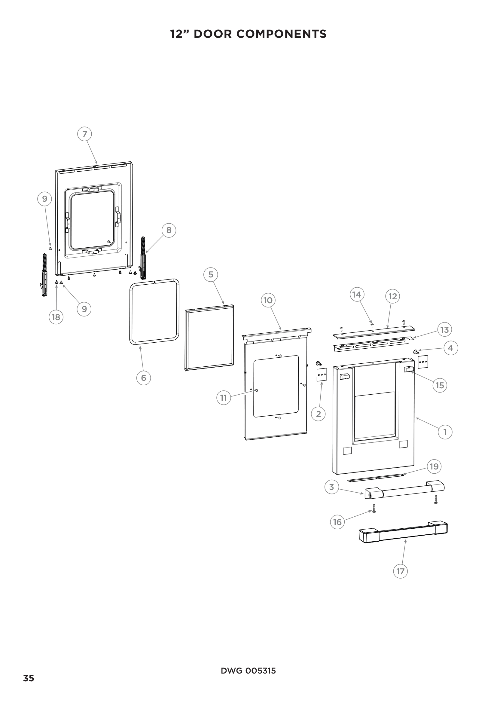 12” DOOR COMPONENTS