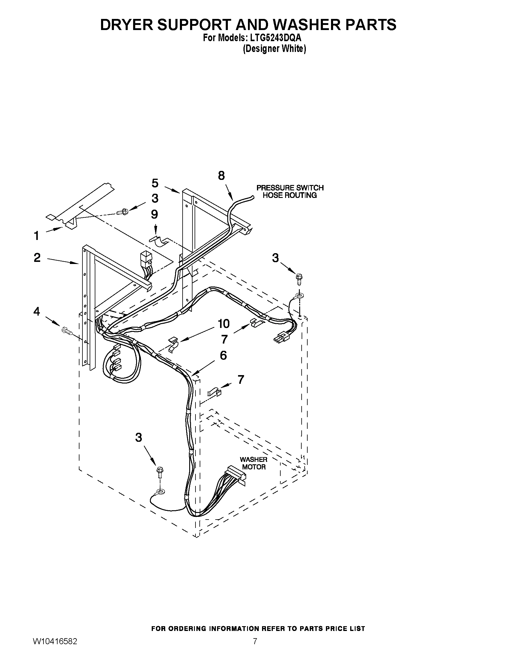 05 - DRYER SUPPORT AND WASHER PARTS