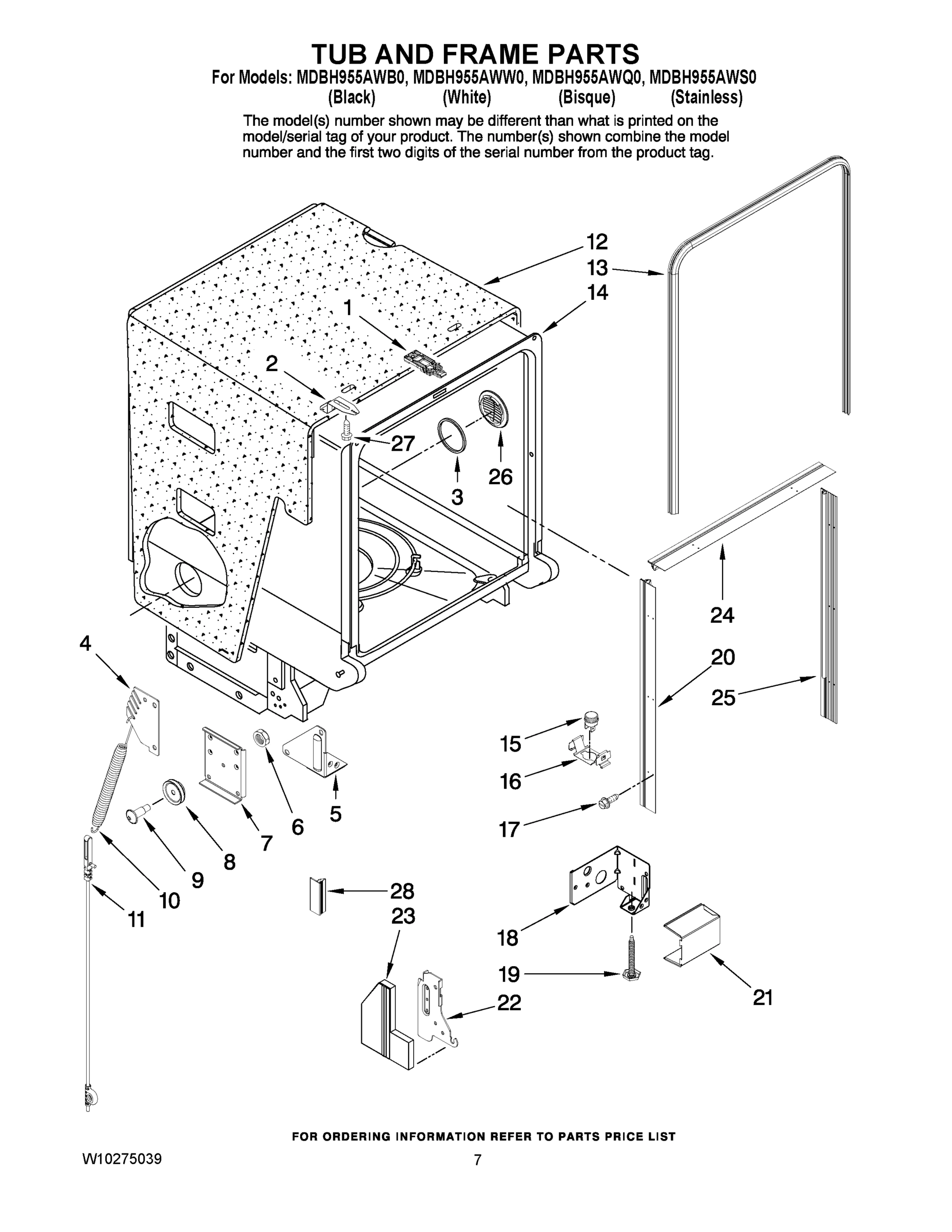 07 - TUB AND FRAME PARTS