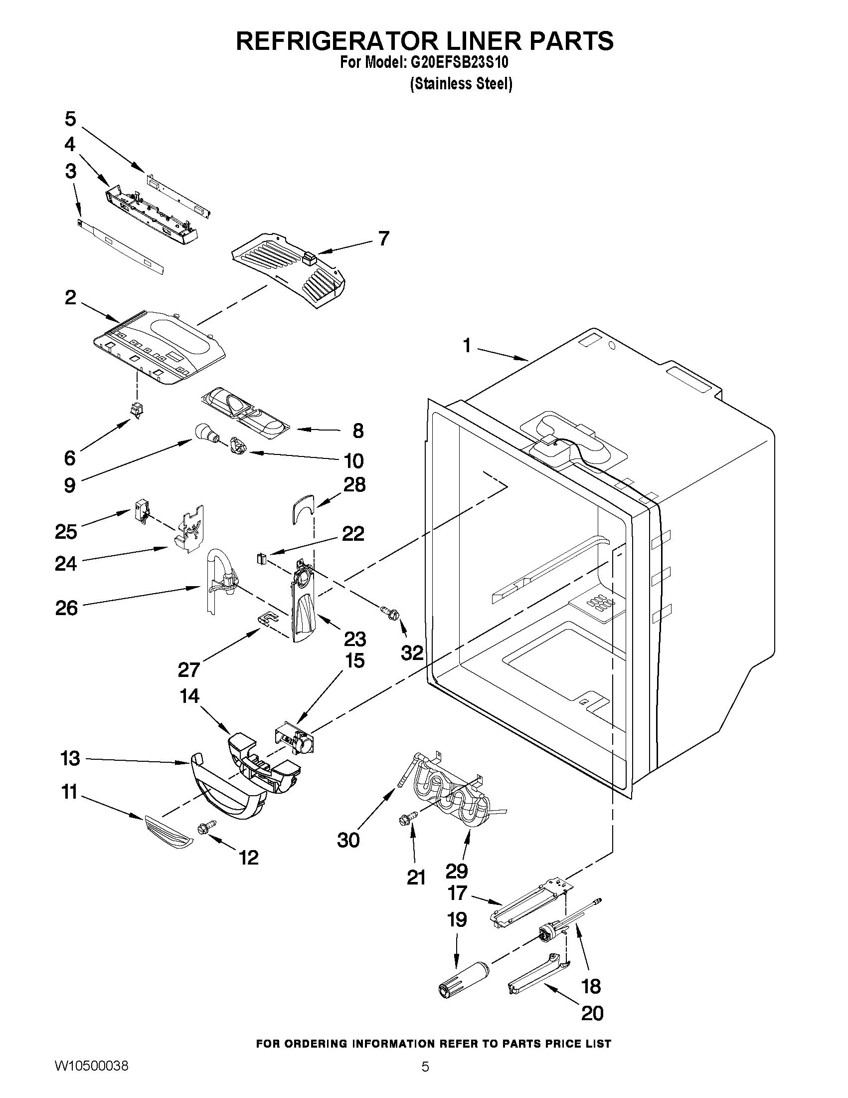 03 - REFRIGERATOR LINER PARTS