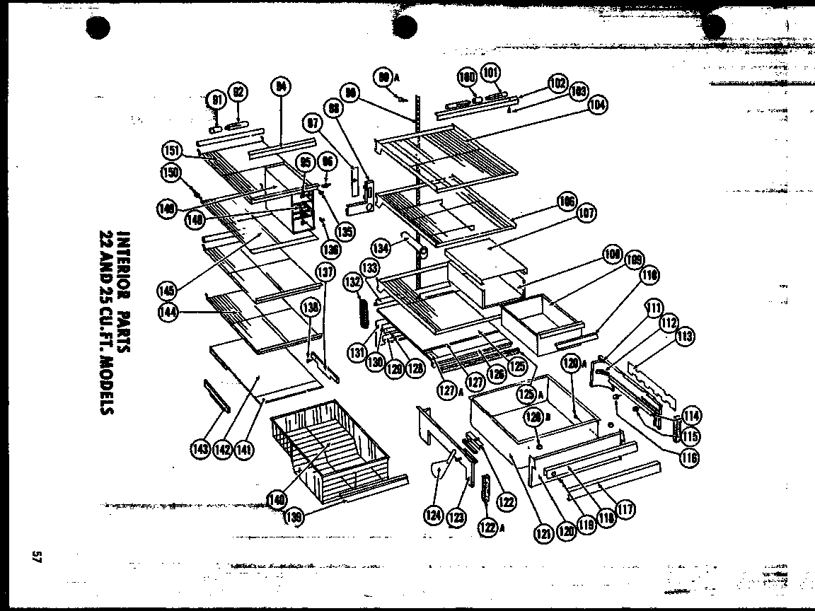 02 - INTERIOR PARTS 22 AND 25 CU. FT. MODELS