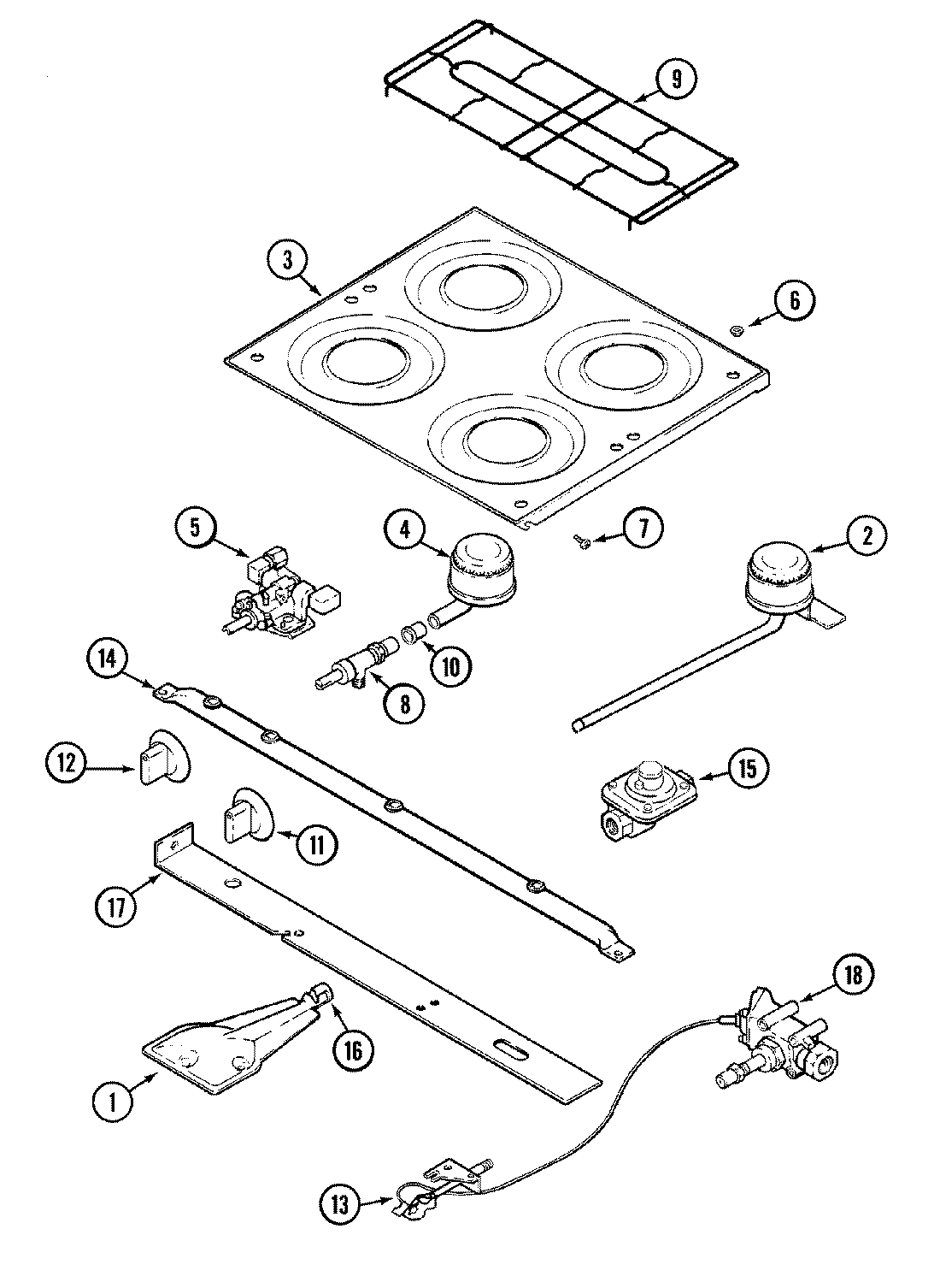 03 - TOP & BURNER ASSEMBLY