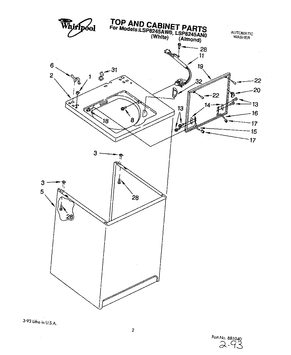 01 - TOP AND CABINET, LIT/OPTIONAL