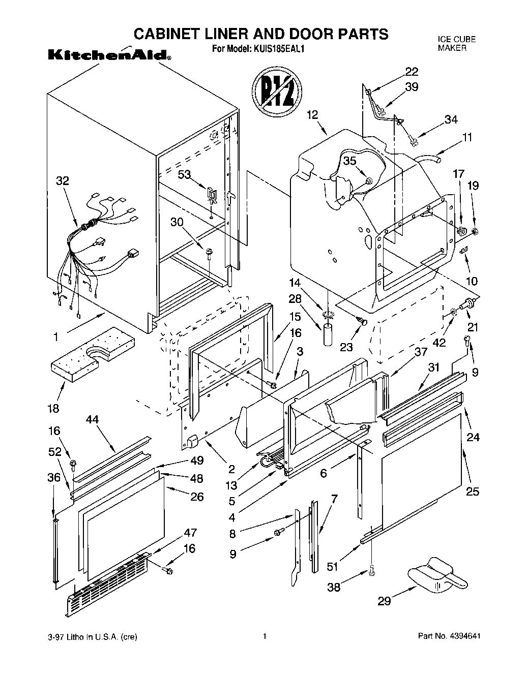 01 - CABINET LINER AND DOOR, LITERATURE