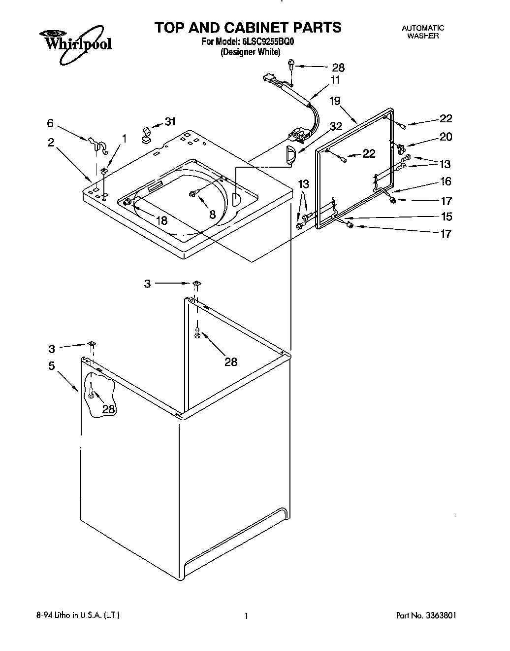 01 - TOP AND CABINET, LIT/OPTIONAL