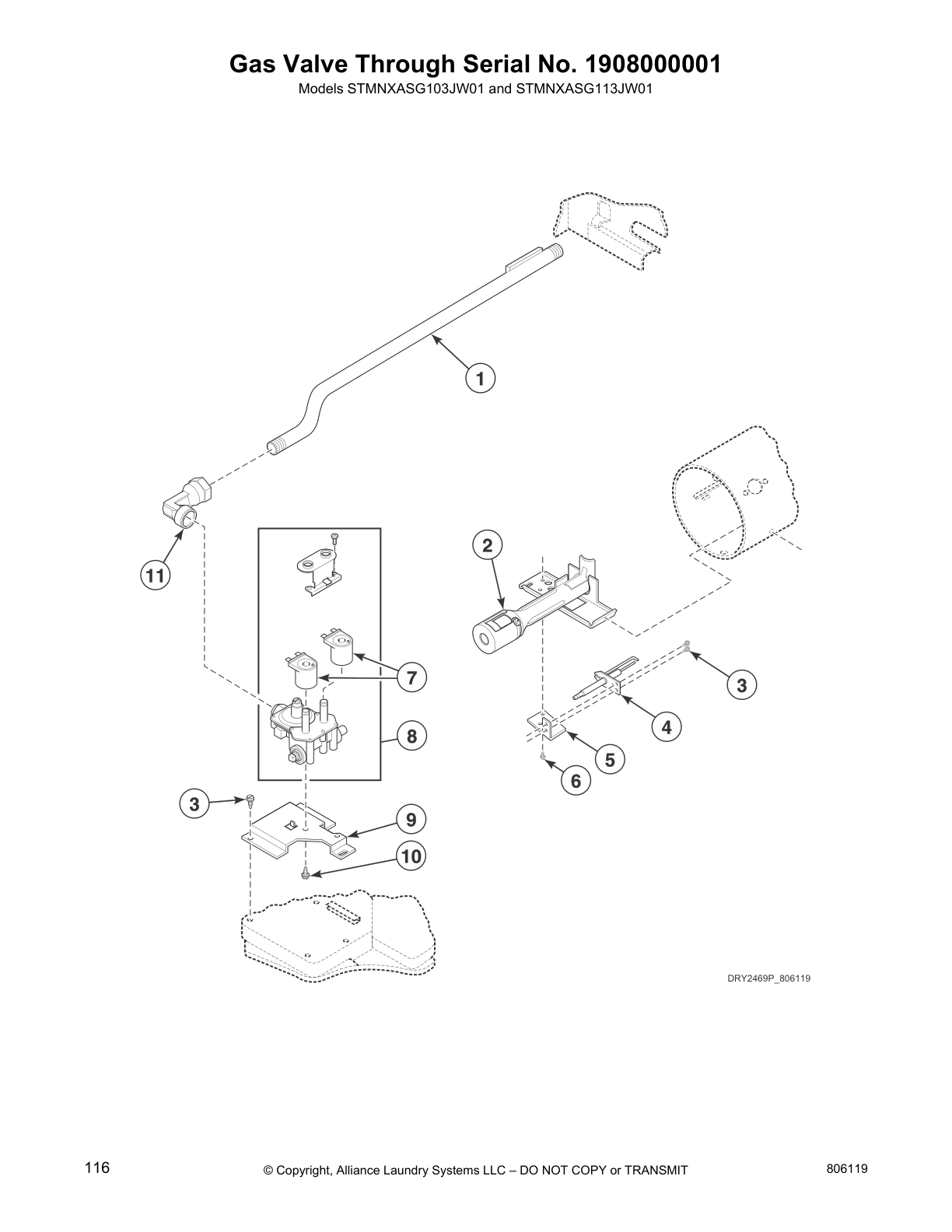 Gas Valve Through Serial No. 1908000001