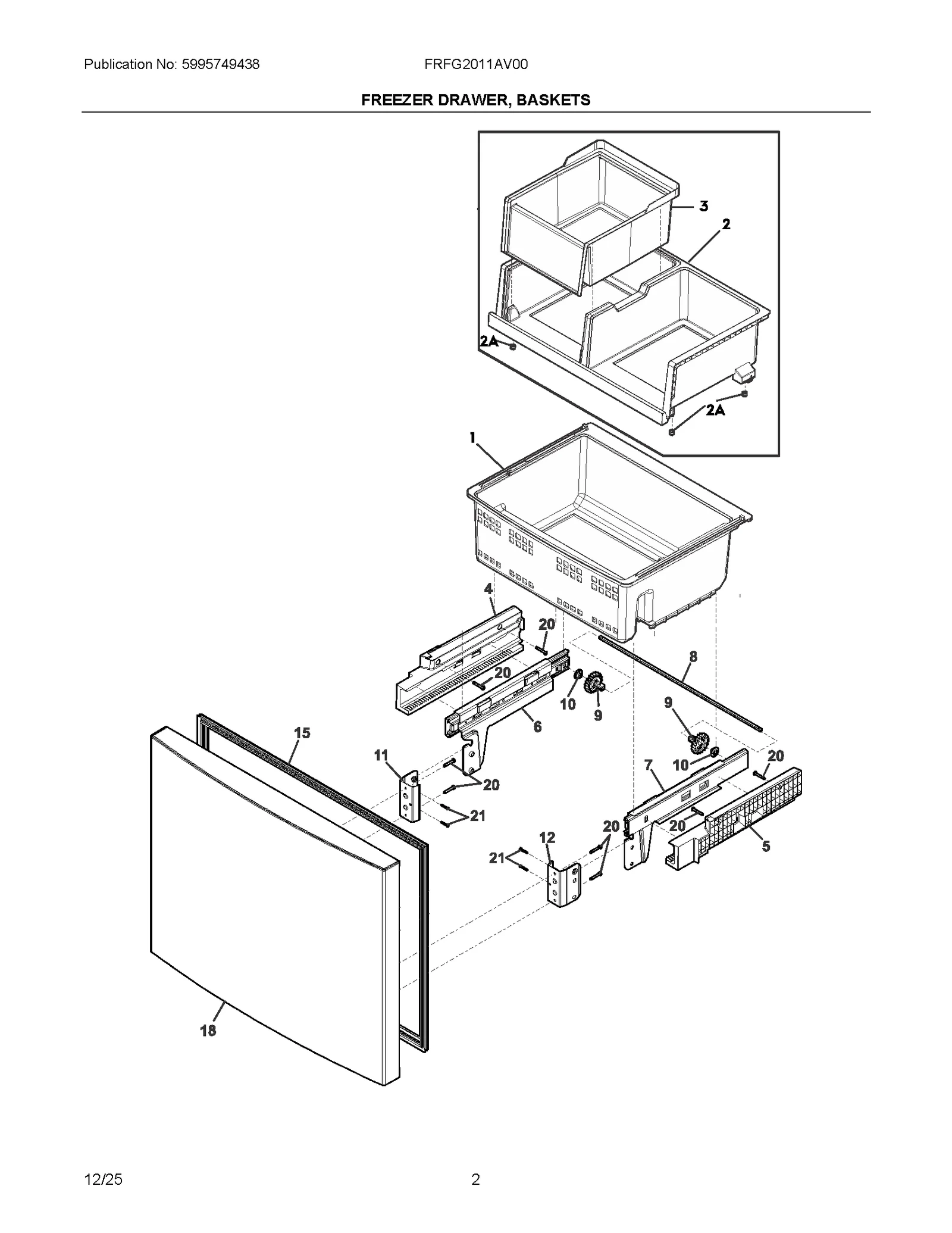 FREEZER DRAWER, BASKETS