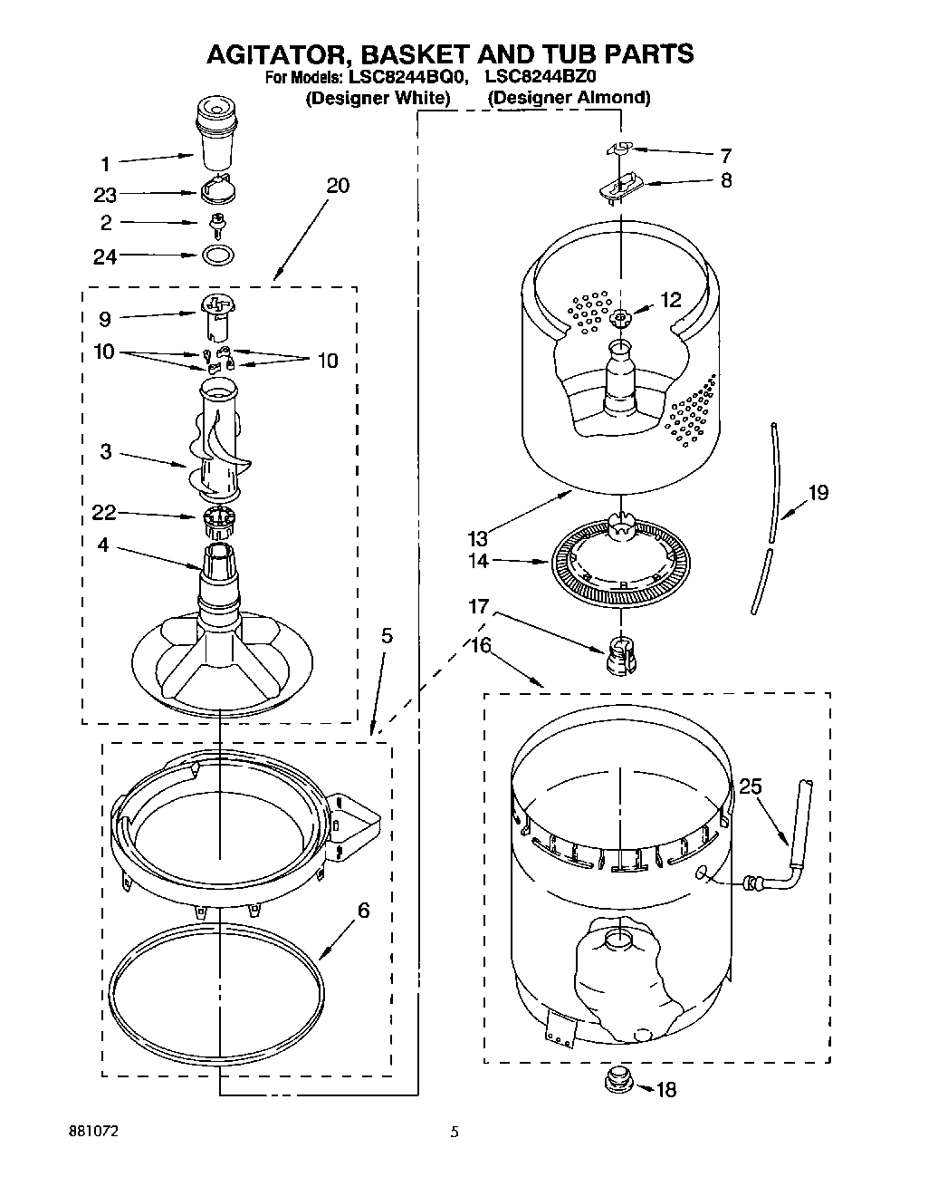 04 - AGITATOR, BASKET AND TUB