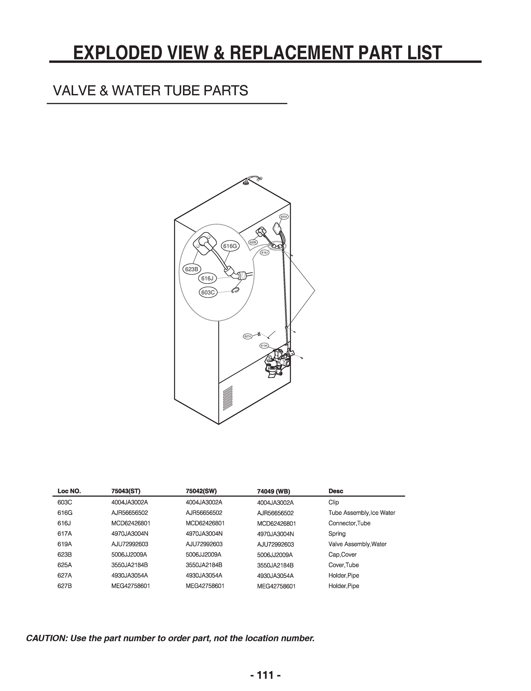 VALVE & WATER TUBE PARTS