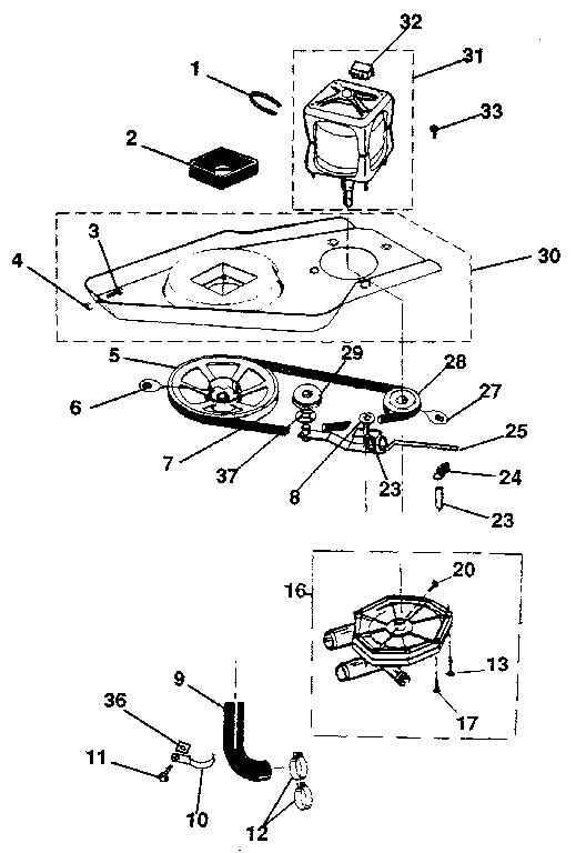 WASHER DRIVE SYSTEM, PUMP