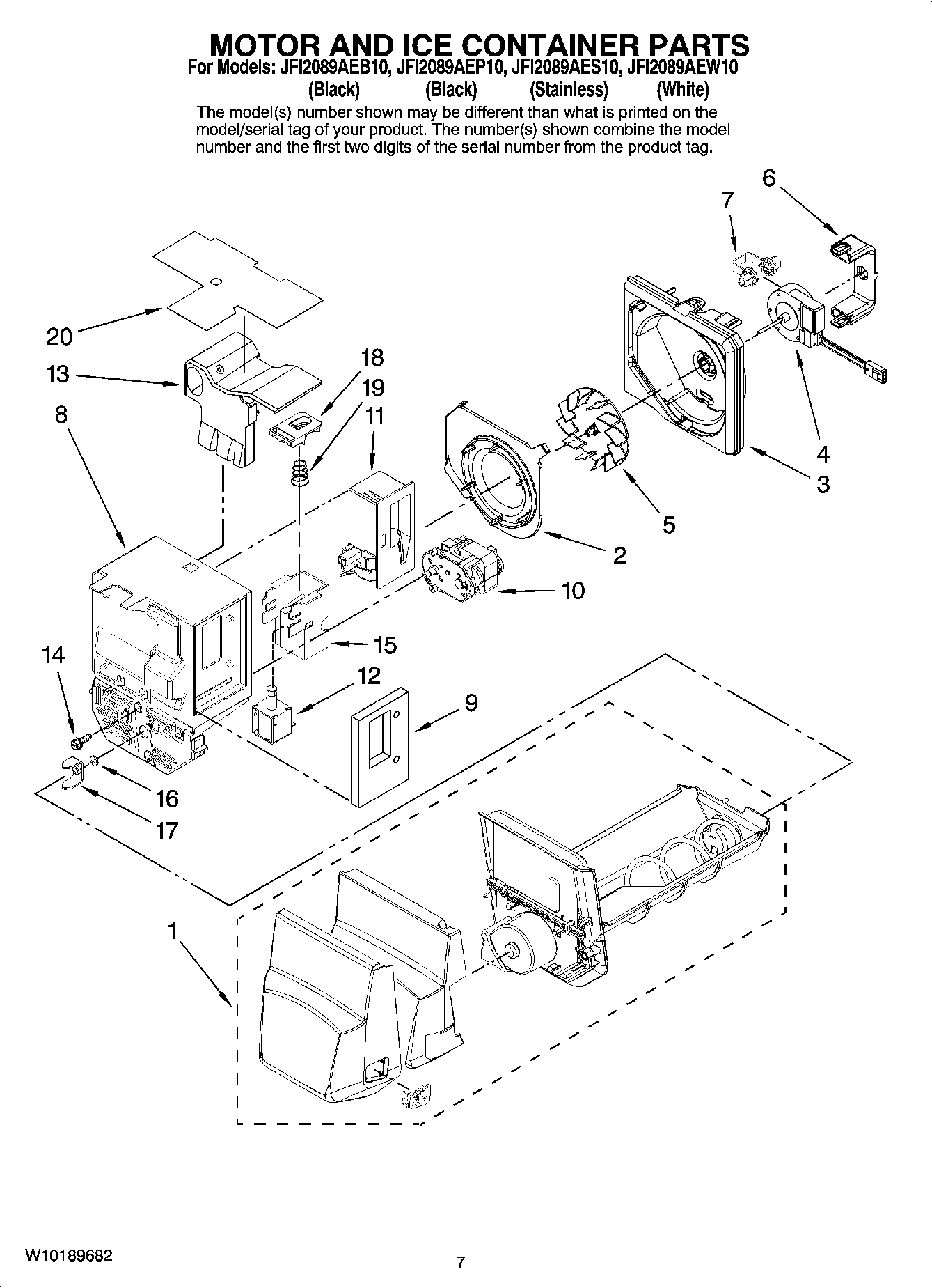 04 - MOTOR AND ICE CONTAINER PARTS