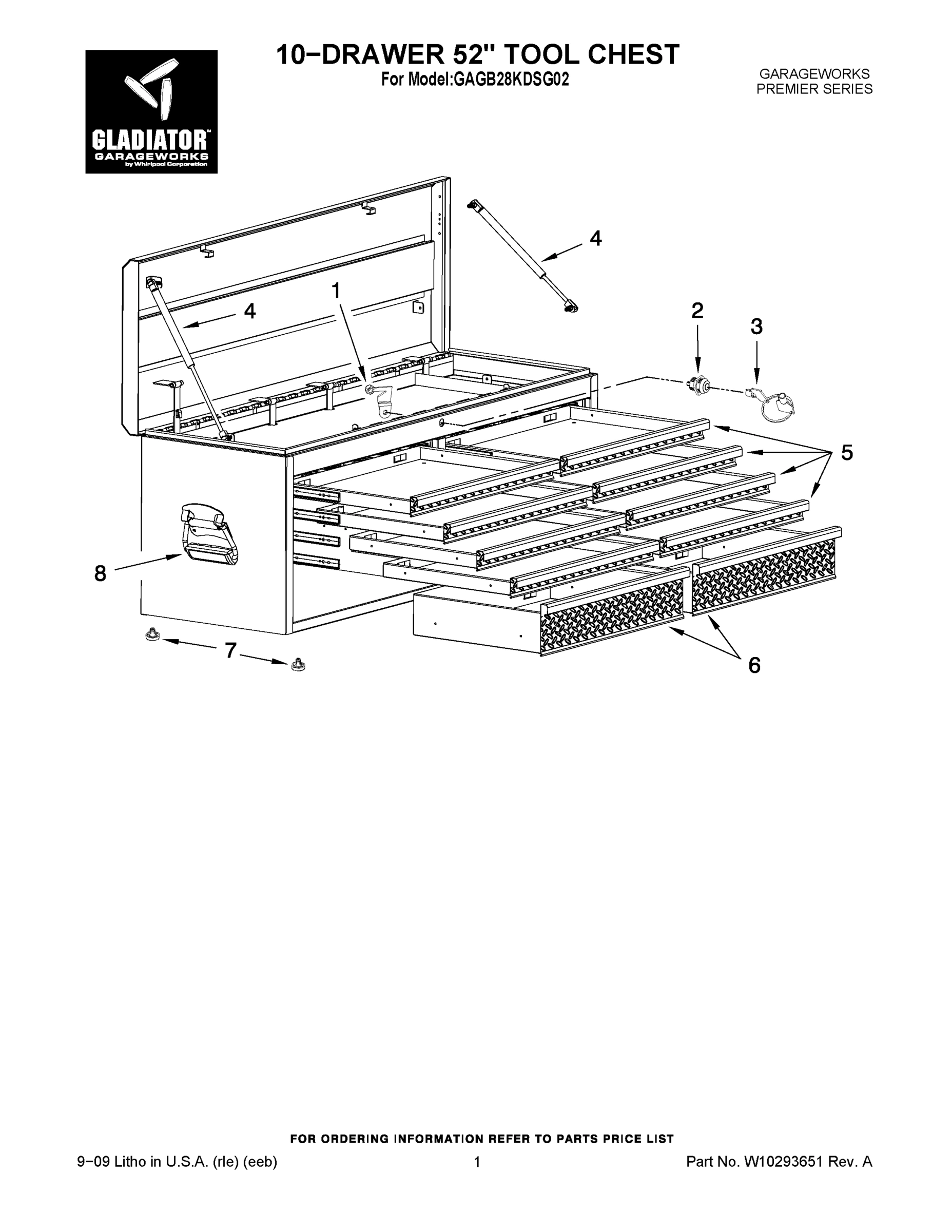 01 - 10-DRAWER 52`` TOOL CHEST