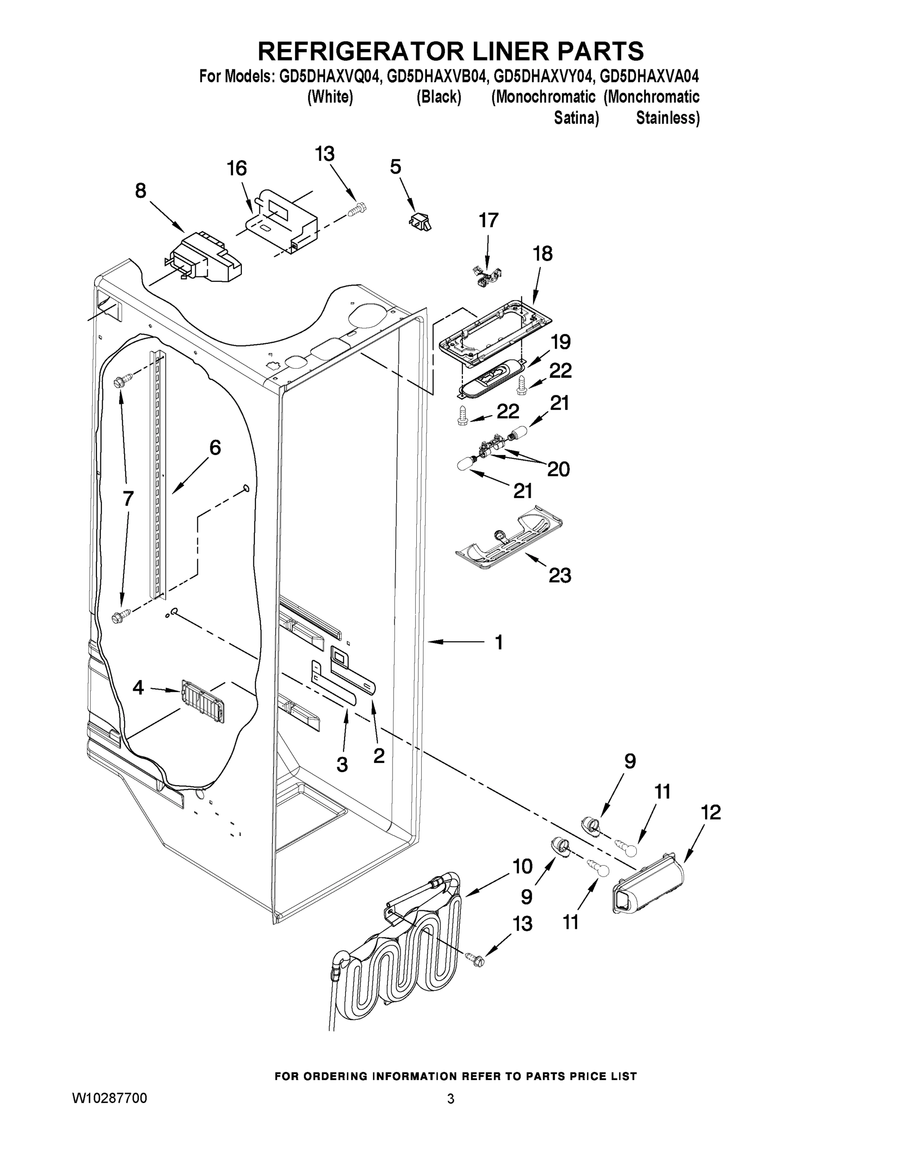 02 - REFRIGERATOR LINER PARTS