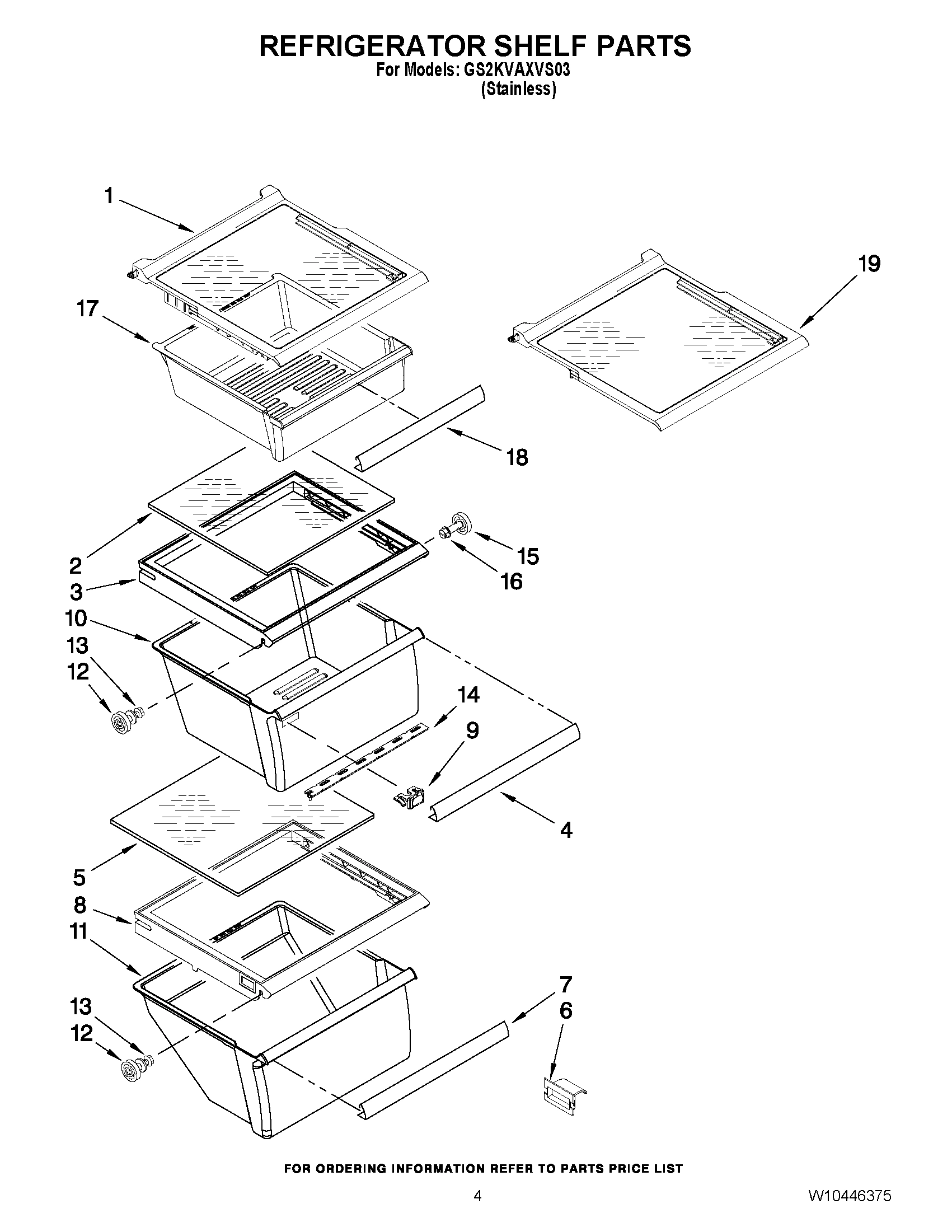 03 - REFRIGERATOR SHELF PARTS