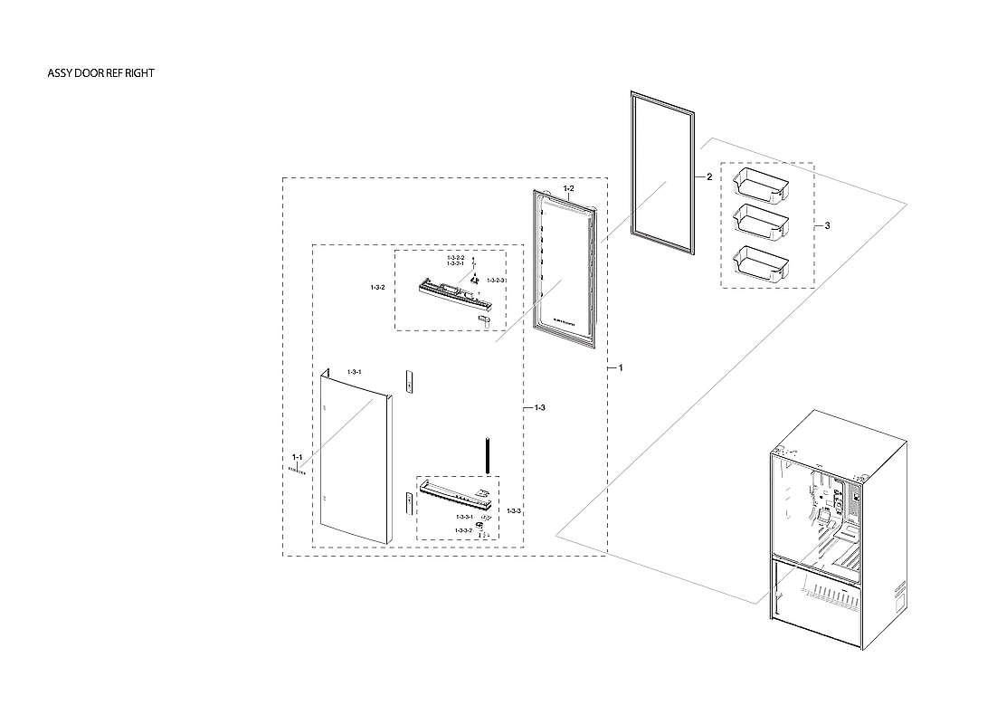 Right Refrigerator Door Assembly