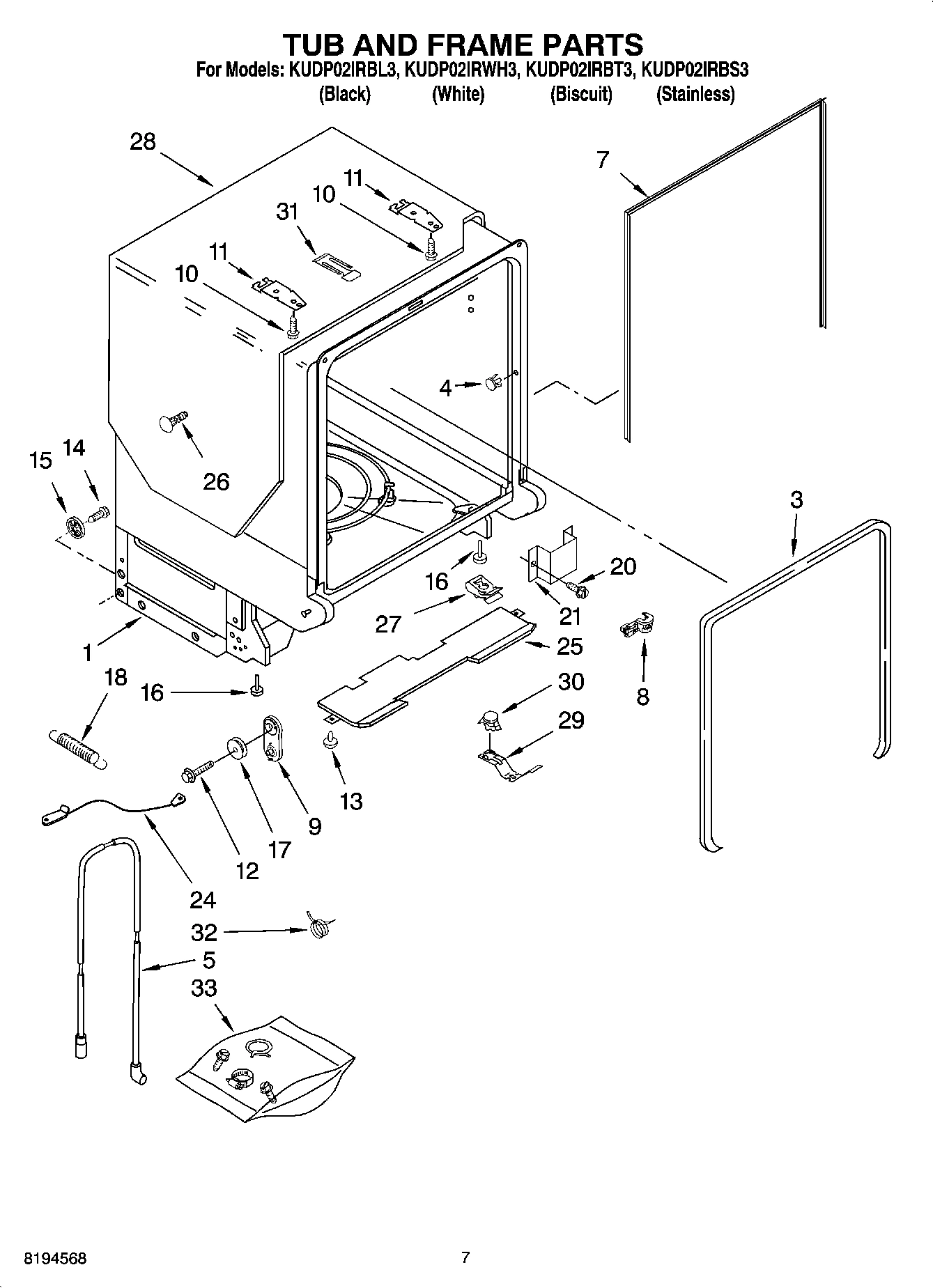 07 - TUB AND FRAME PARTS