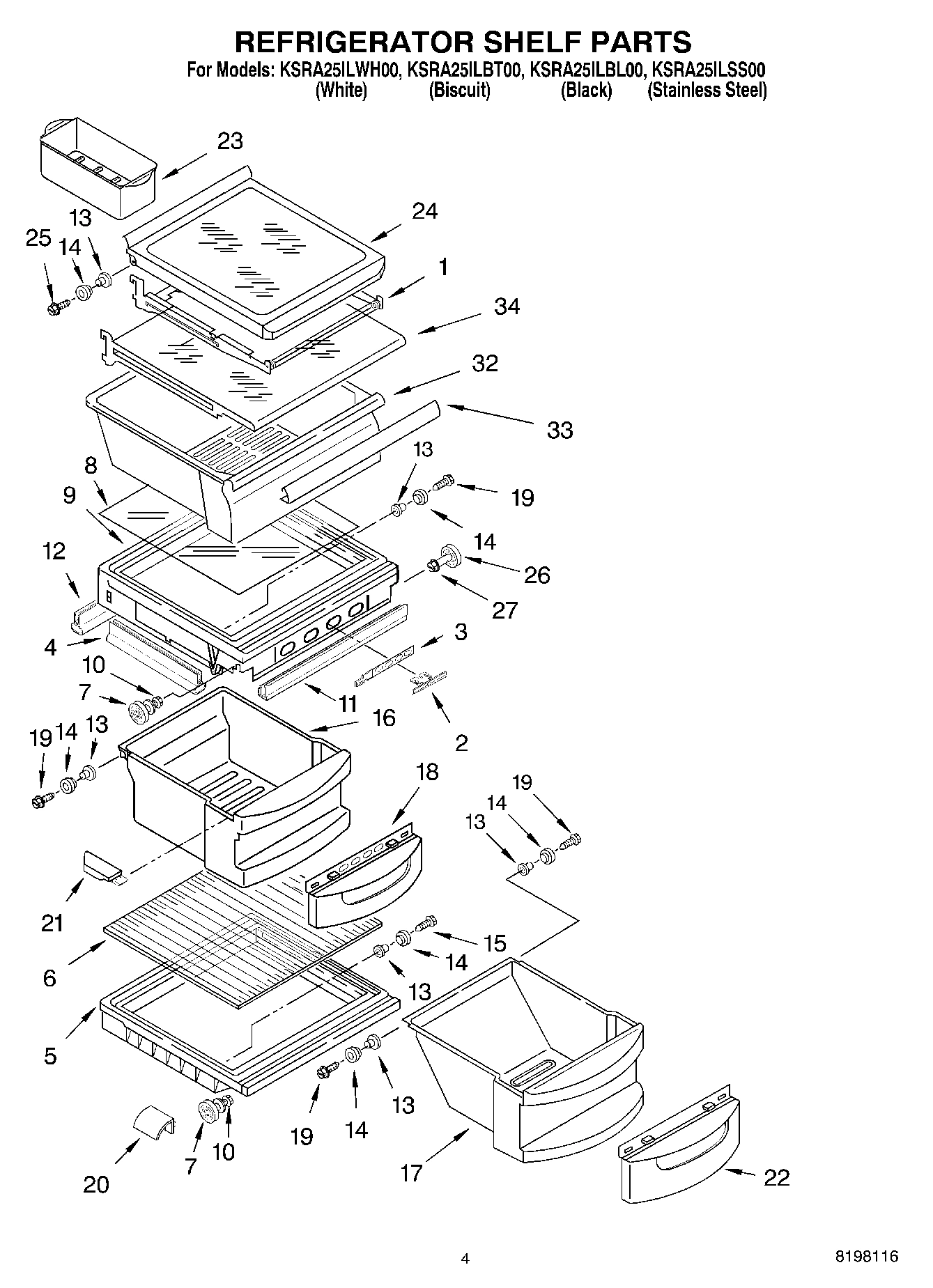 03 - REFRIGERATOR SHELF PARTS