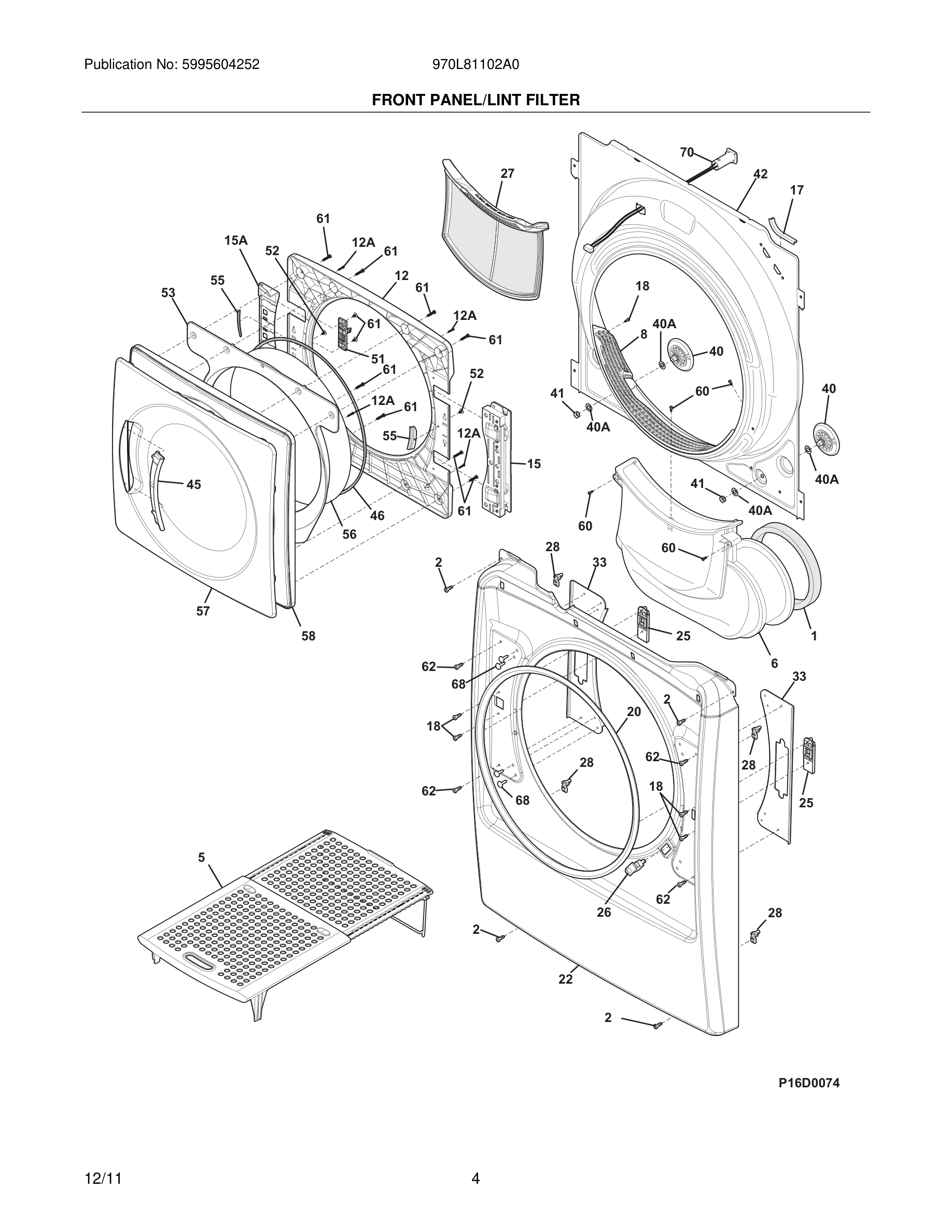 05 - FRONT PANEL/LINT FILTER