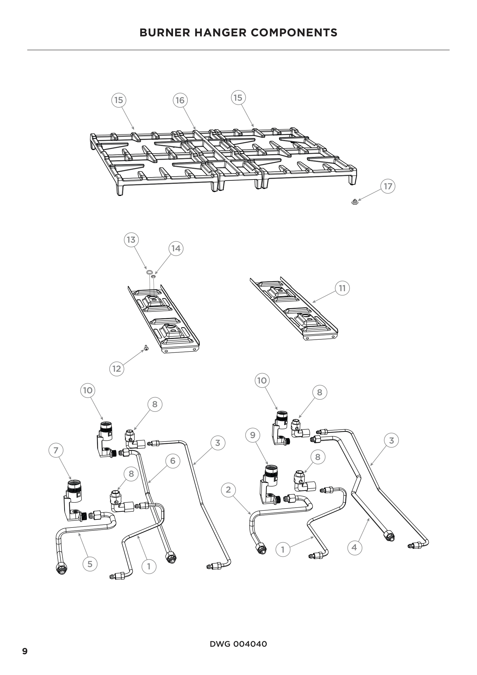 BURNER HANGER COMPONENTS