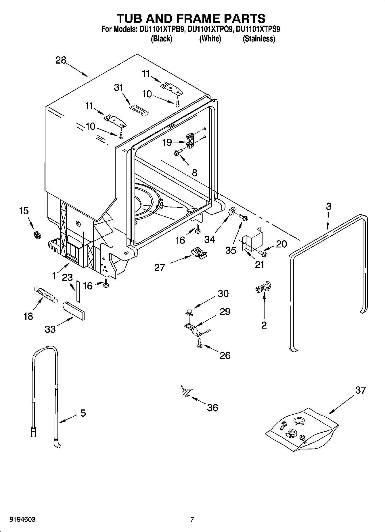 07 - TUB AND FRAME PARTS