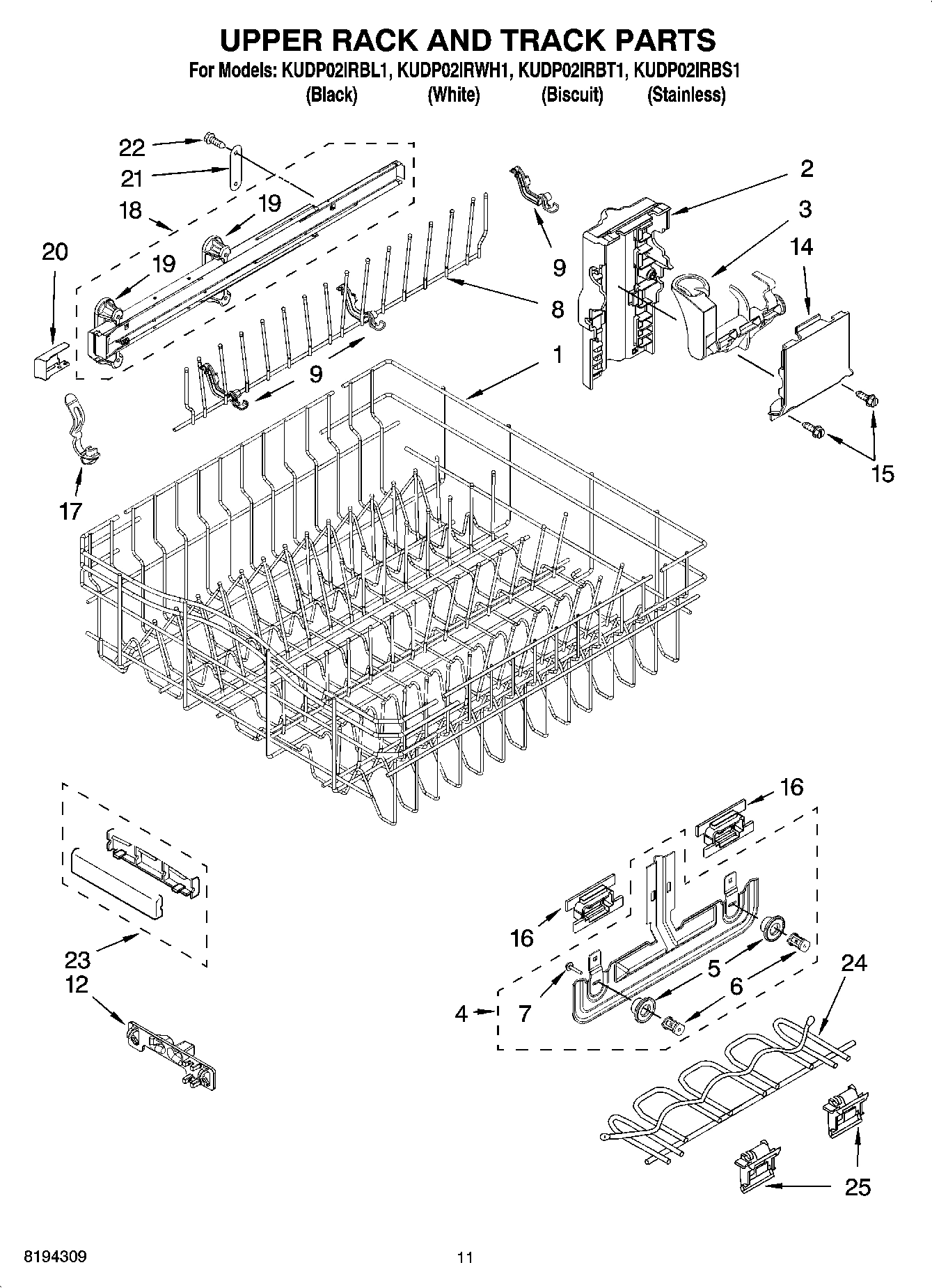 09 - UPPER RACK AND TRACK PARTS