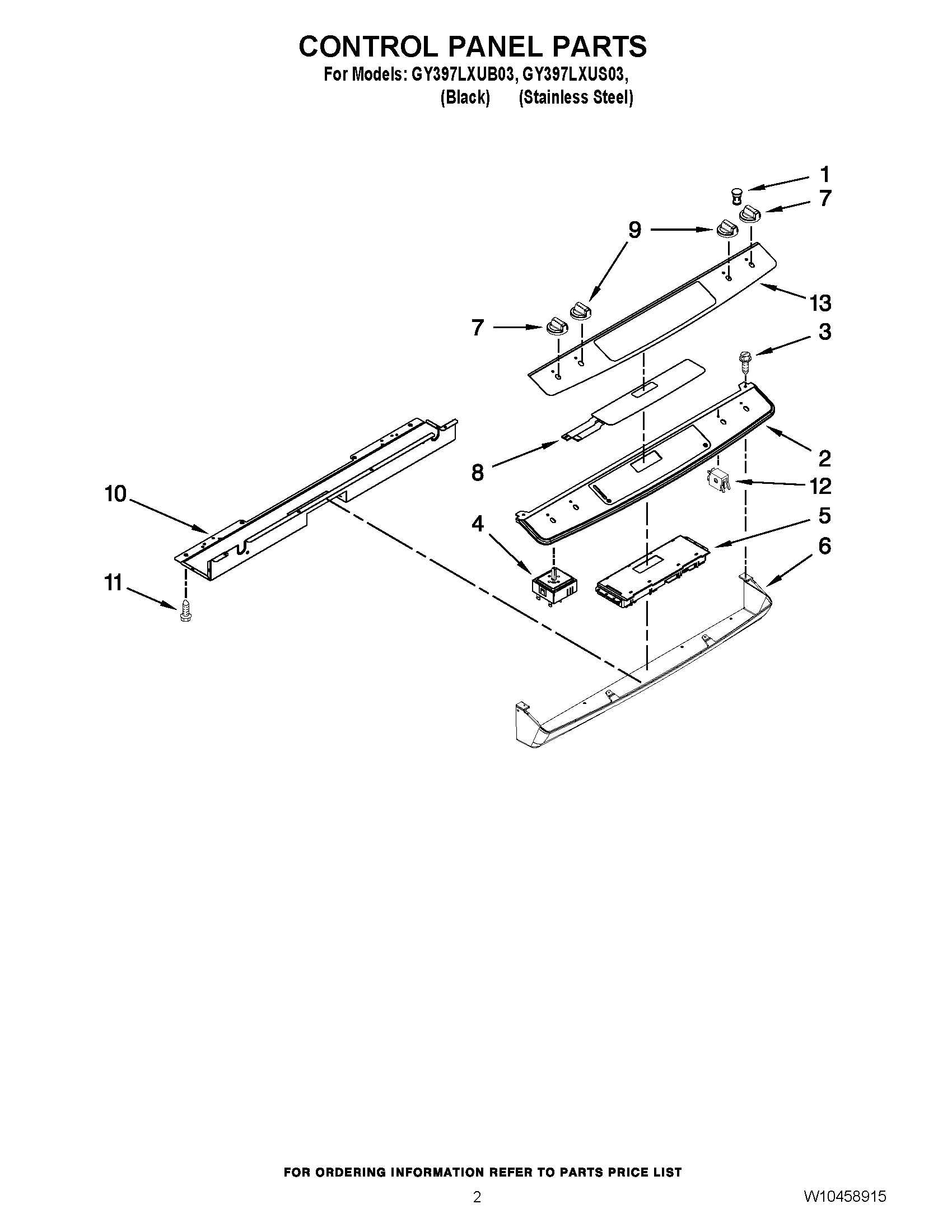 02 - CONTROL PANEL PARTS