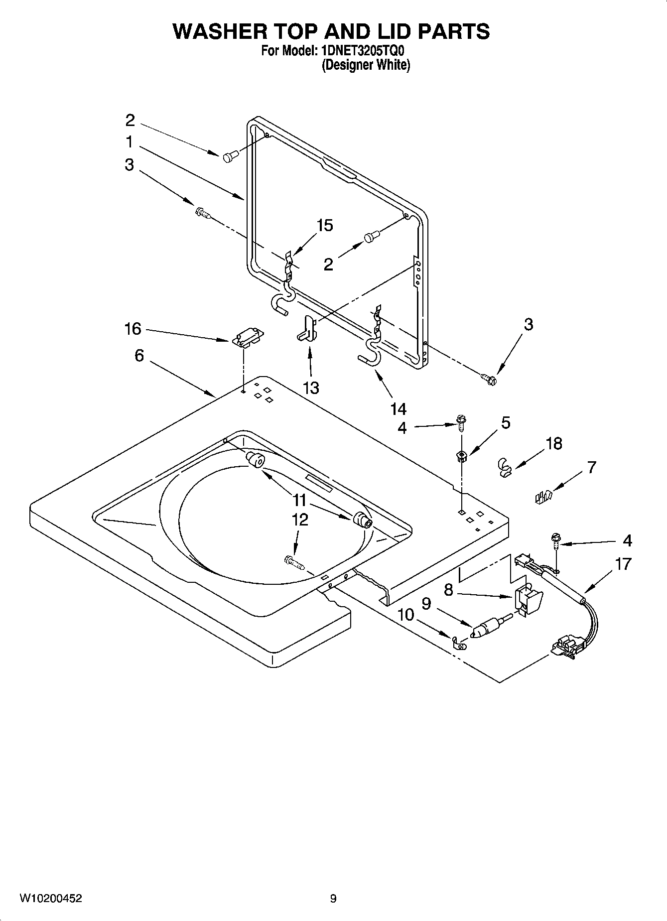 06 - WASHER TOP AND LID PARTS
