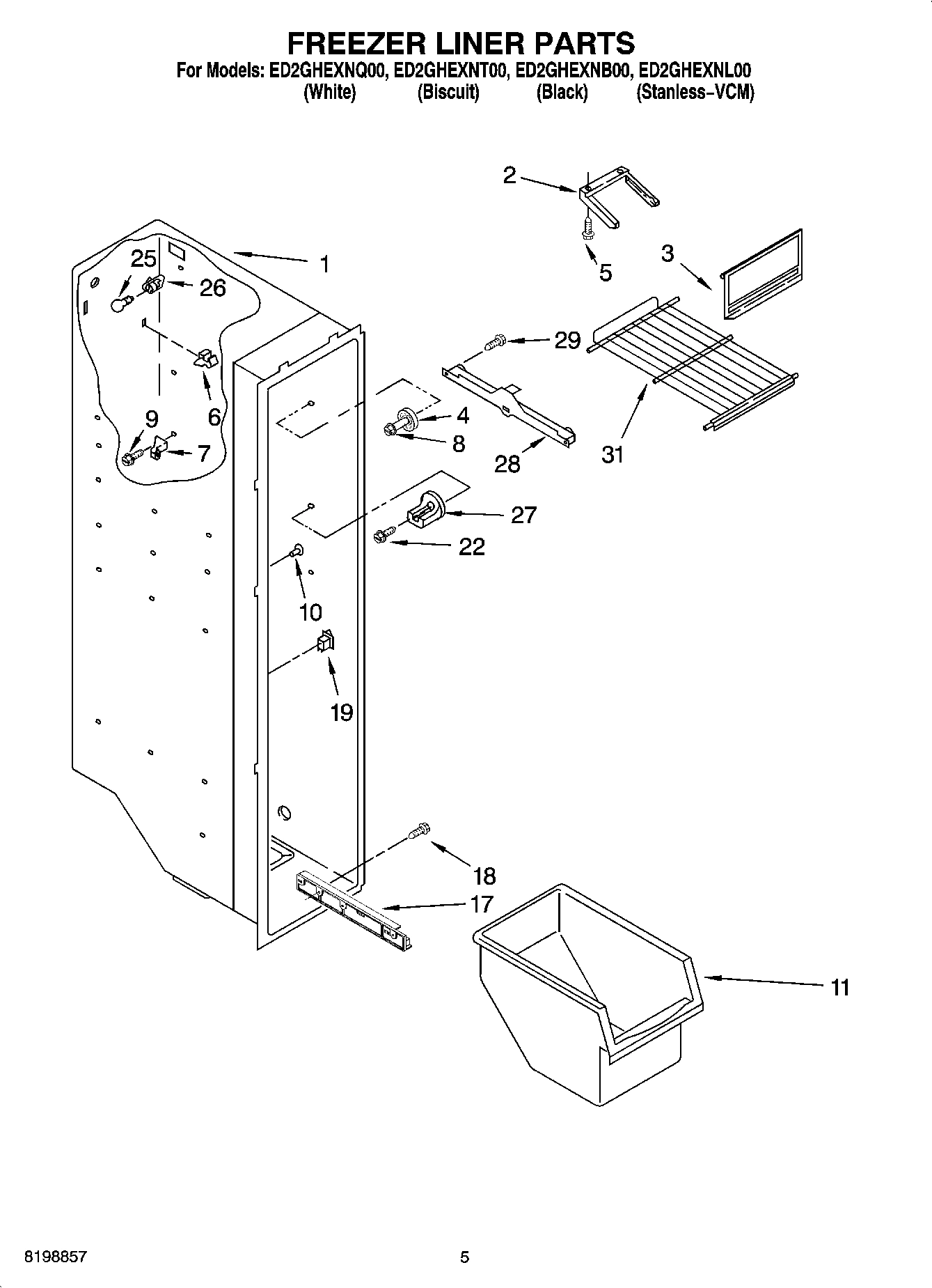 04 - FREEZER LINER PARTS