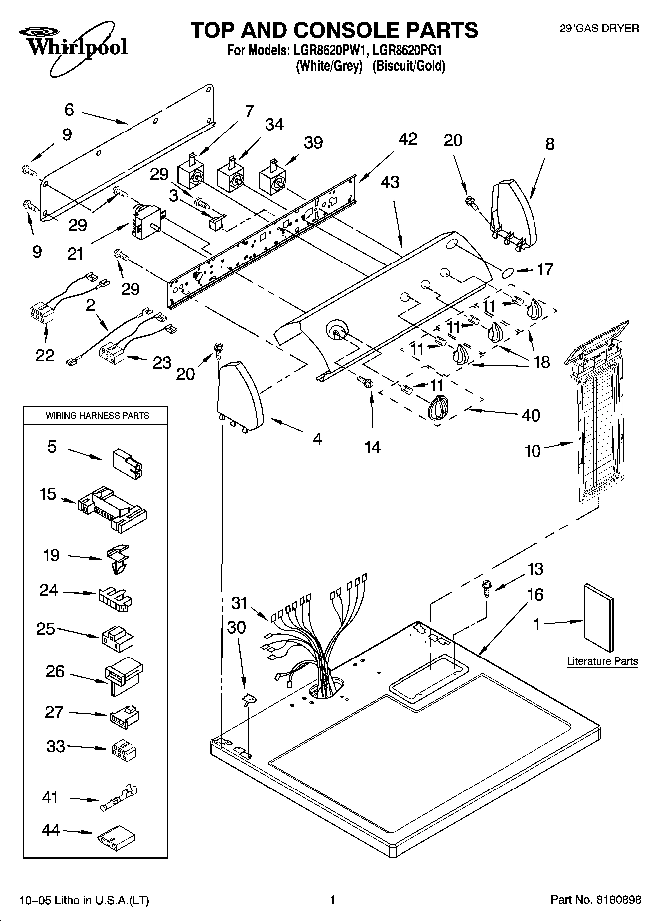 01 - TOP AND CONSOLE PARTS