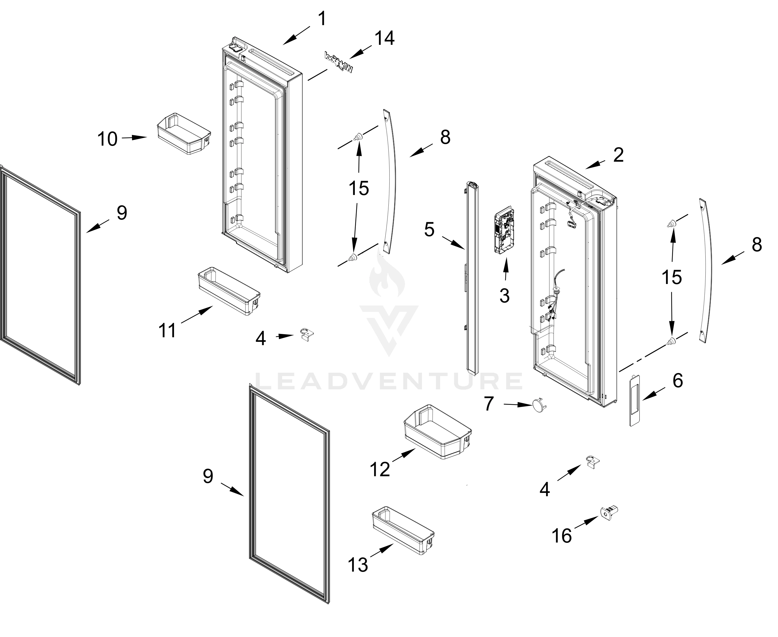 REFRIGERATOR DOOR PARTS