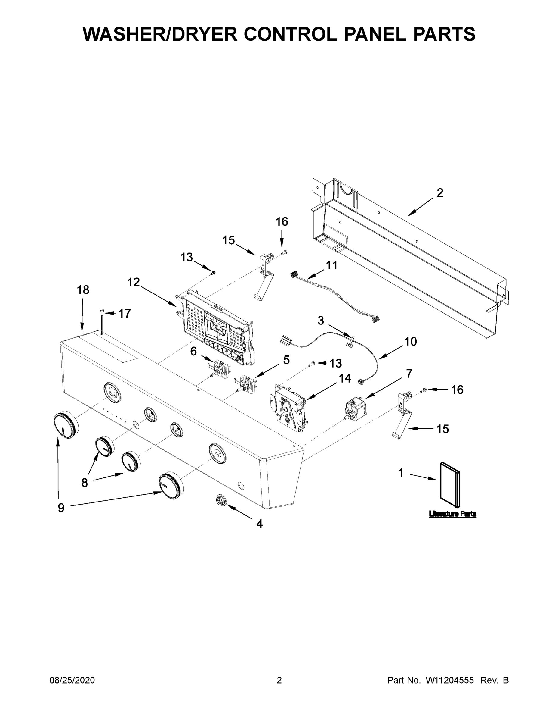 02 - WASHER/DRYER CONTROL PANEL PARTS