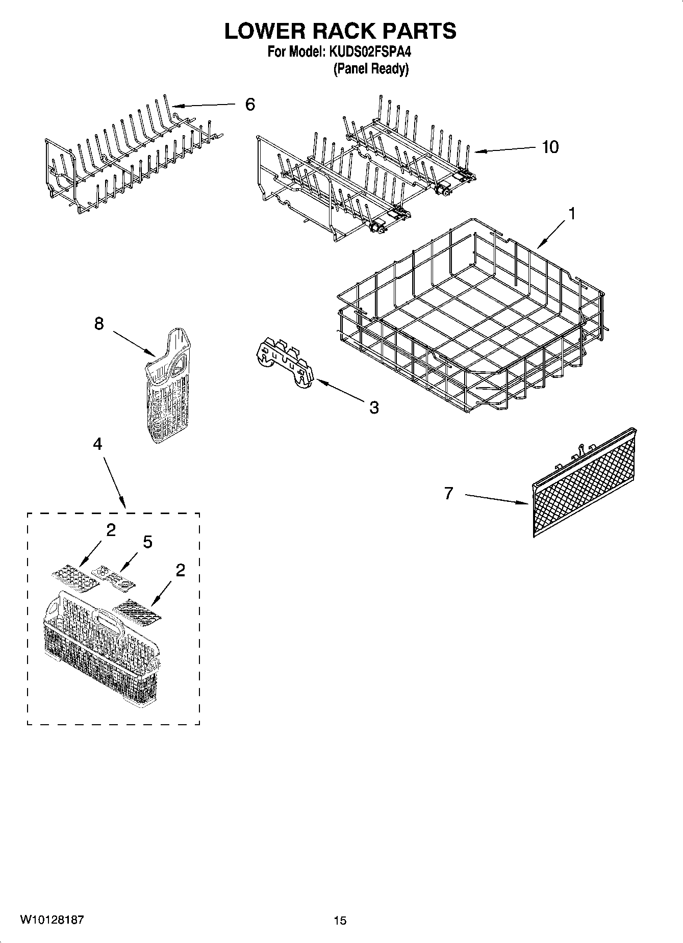 12 - LOWER RACK PARTS, OPTIONAL PARTS (NOT INCLUDED)