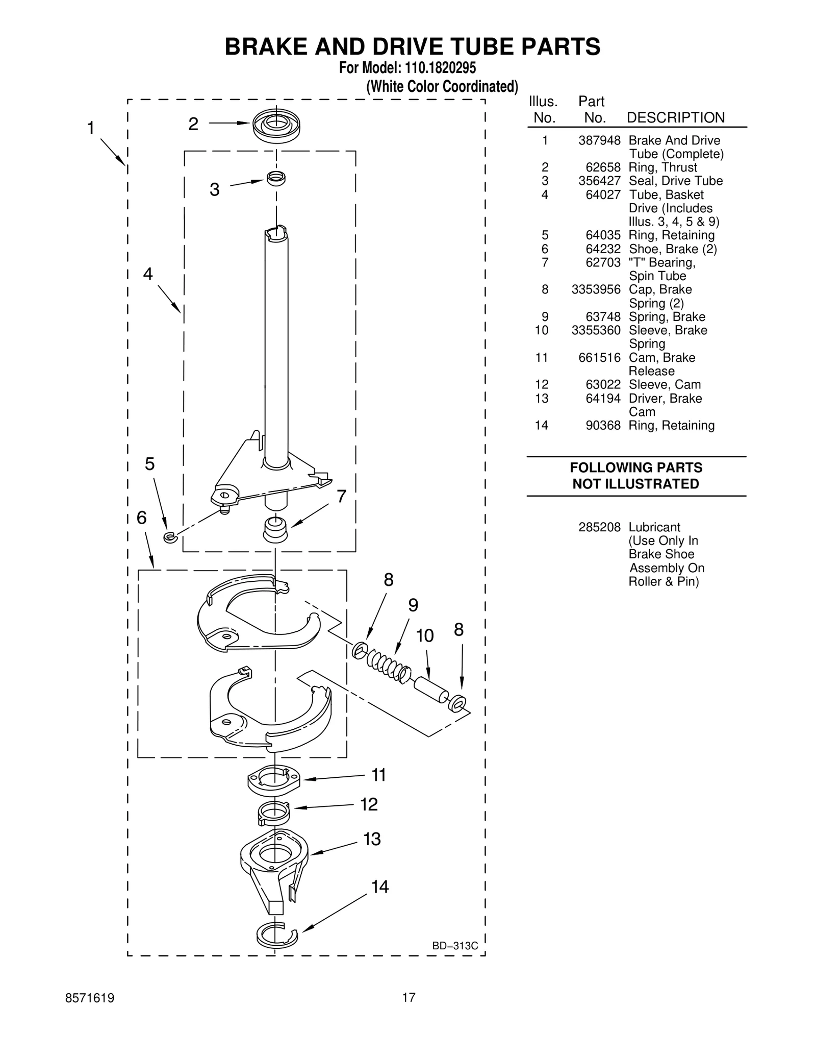 BRAKE AND DRIVE TUBE PARTS