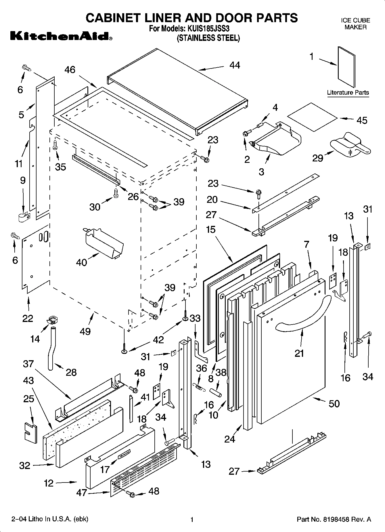 01 - CABINET LINER AND DOOR PARTS