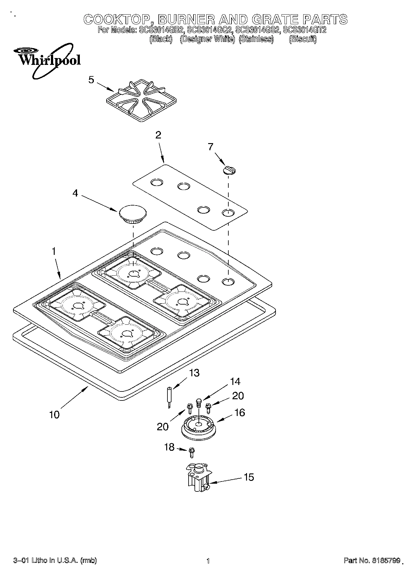 01 - COOKTOP, BURNER AND GRATE