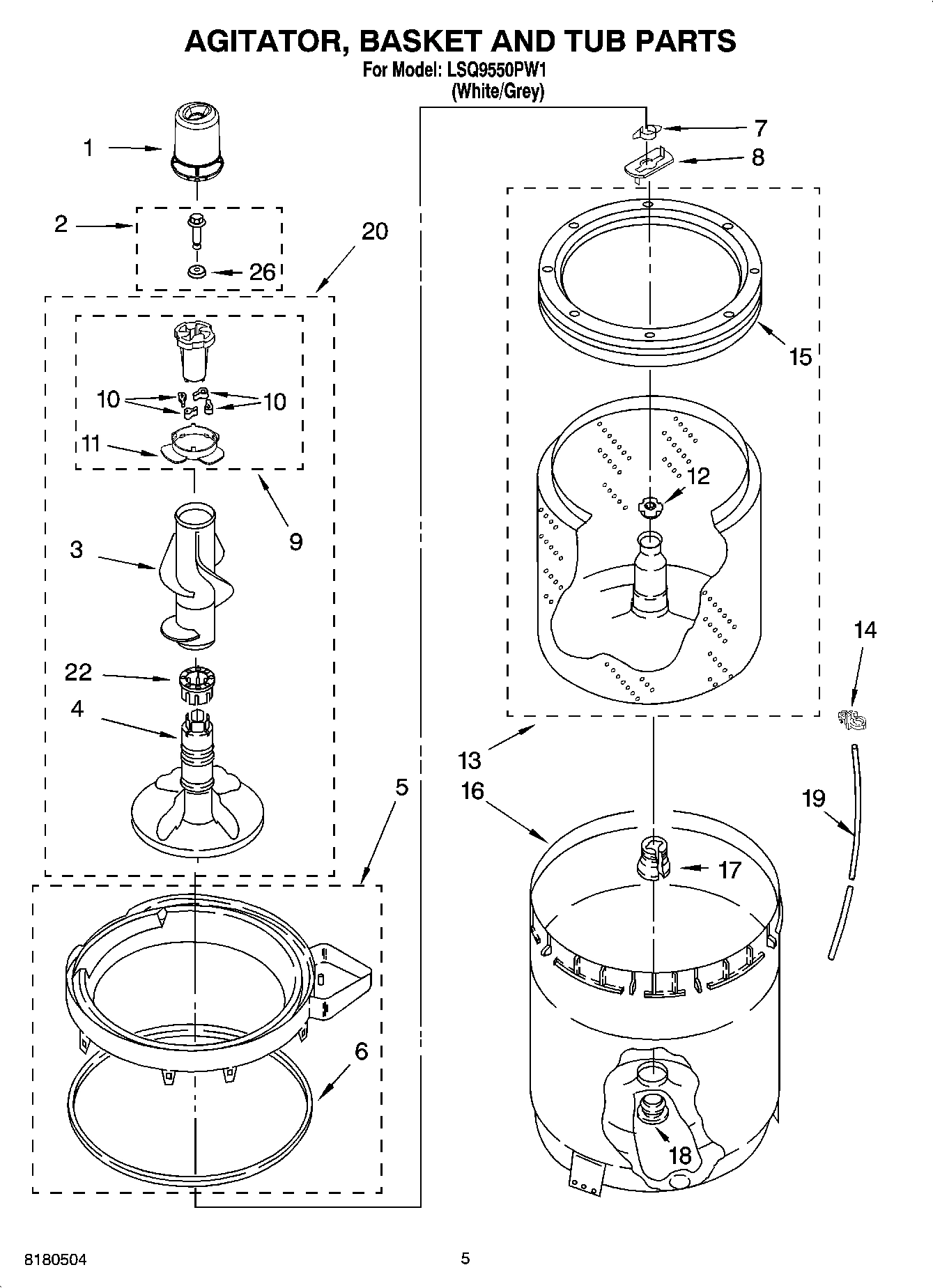 03 - AGITATOR, BASKET AND TUB PARTS