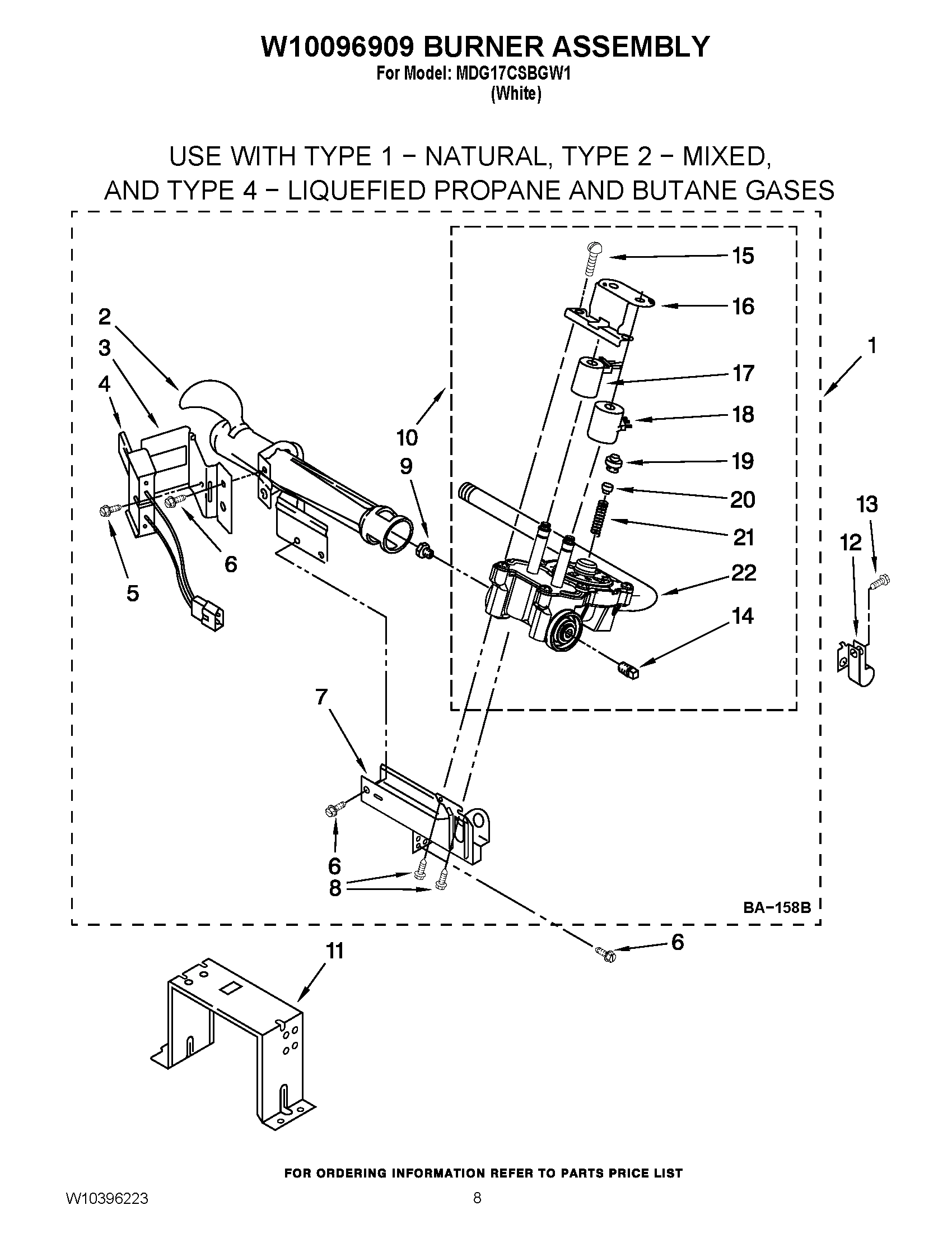 04 - W10096909 BURNER ASSEMBLY