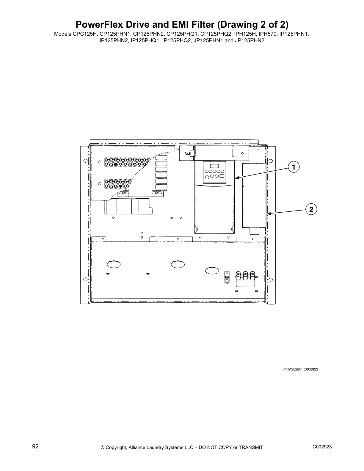 PowerFlex Drive and EMI Filter (Drawing 2 of 2)