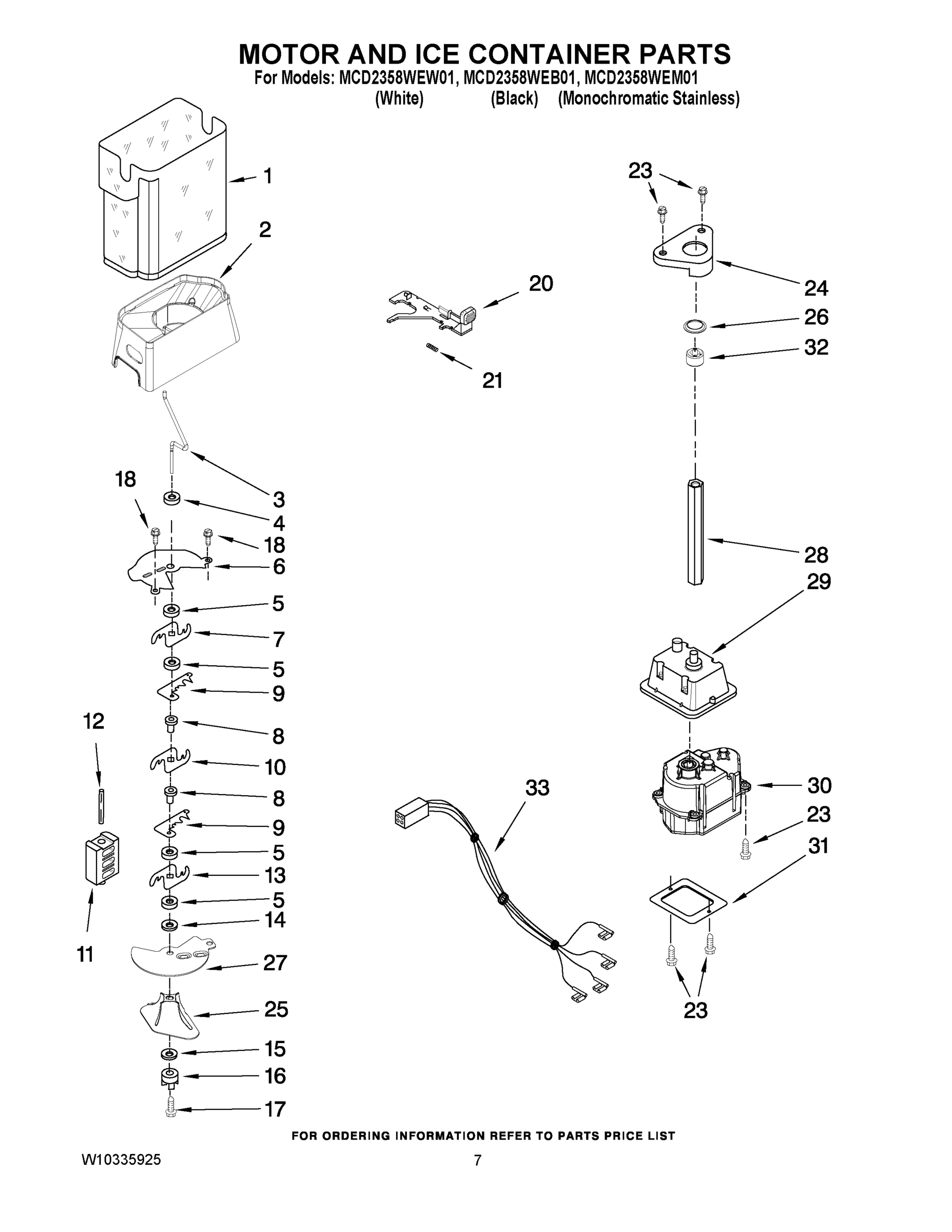 05 - MOTOR AND ICE CONTAINER PARTS