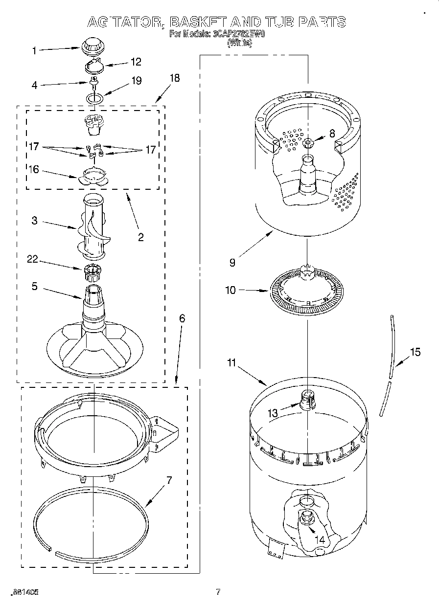 05 - AGITATOR, BASKET AND TUB