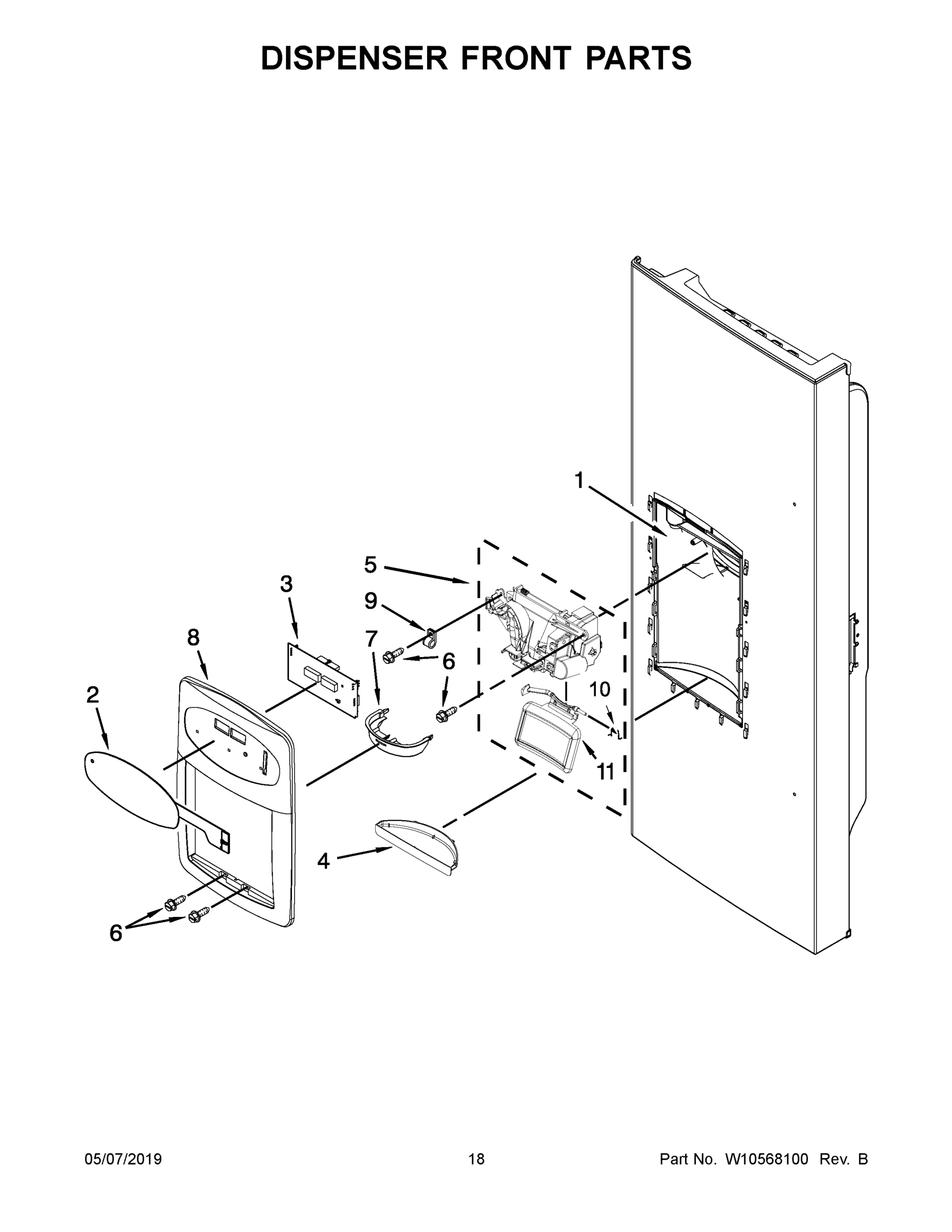 10 - DISPENSER FRONT PARTS