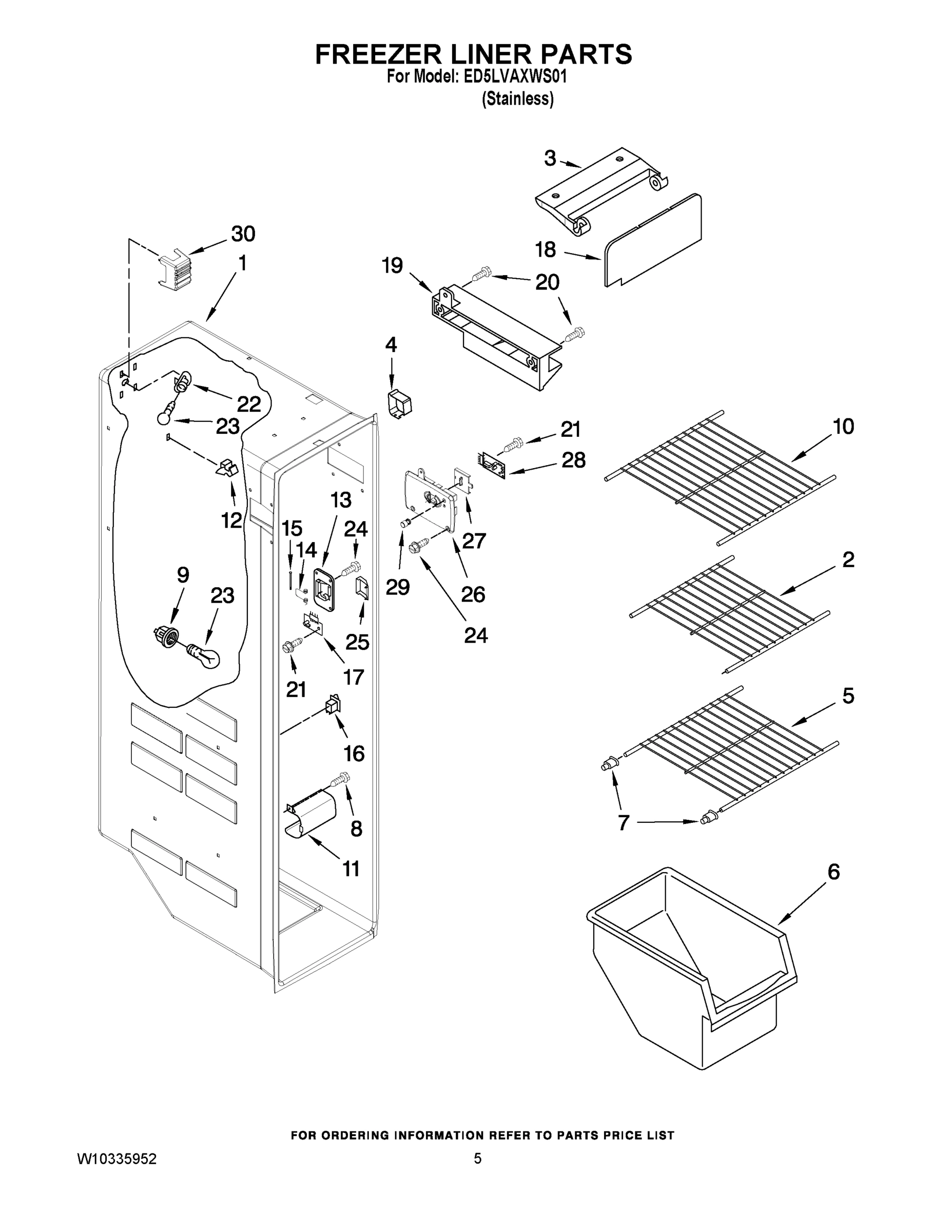 04 - FREEZER LINER PARTS
